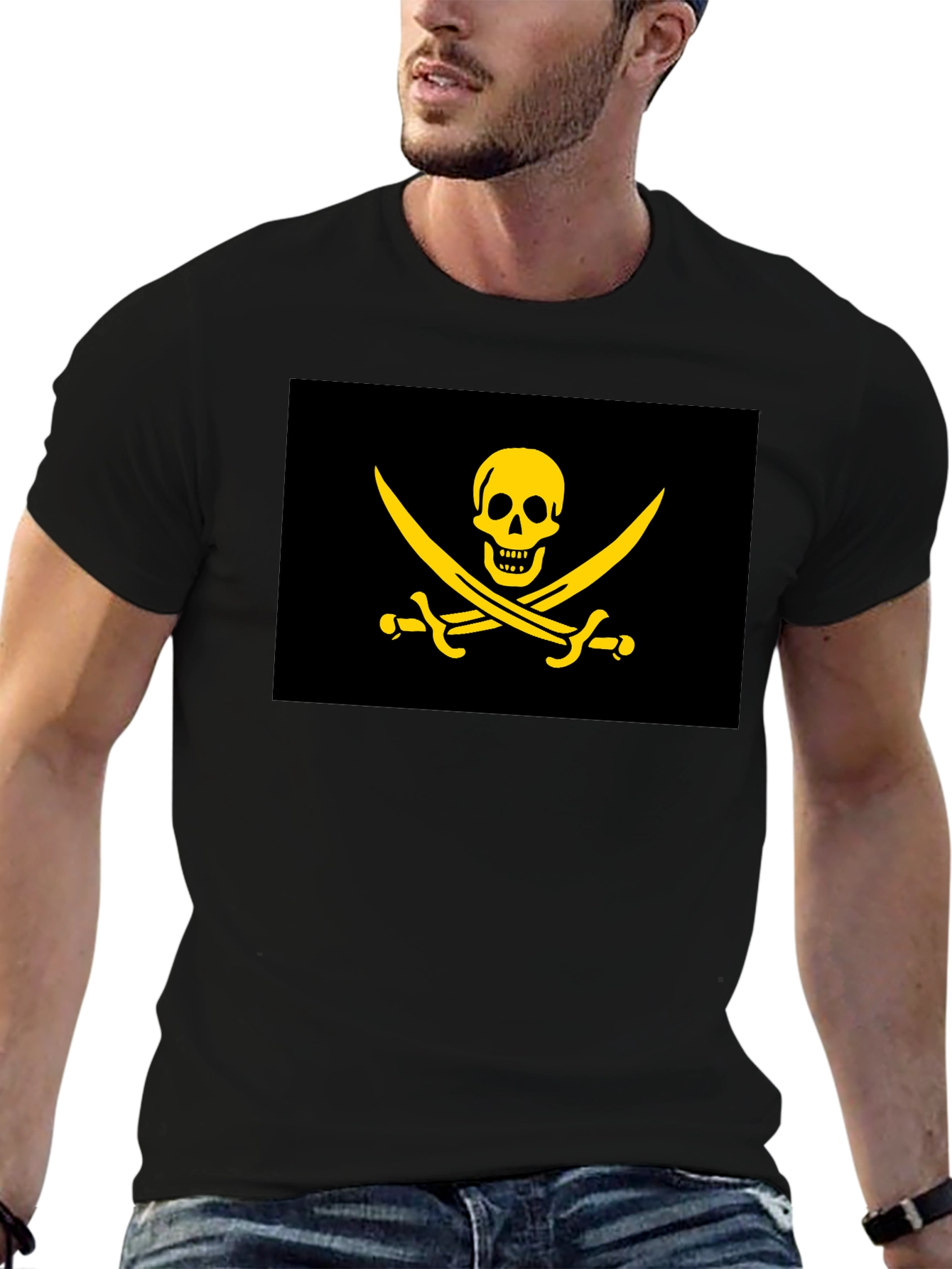 Pirate Flag Graphic T-Shirt - Black