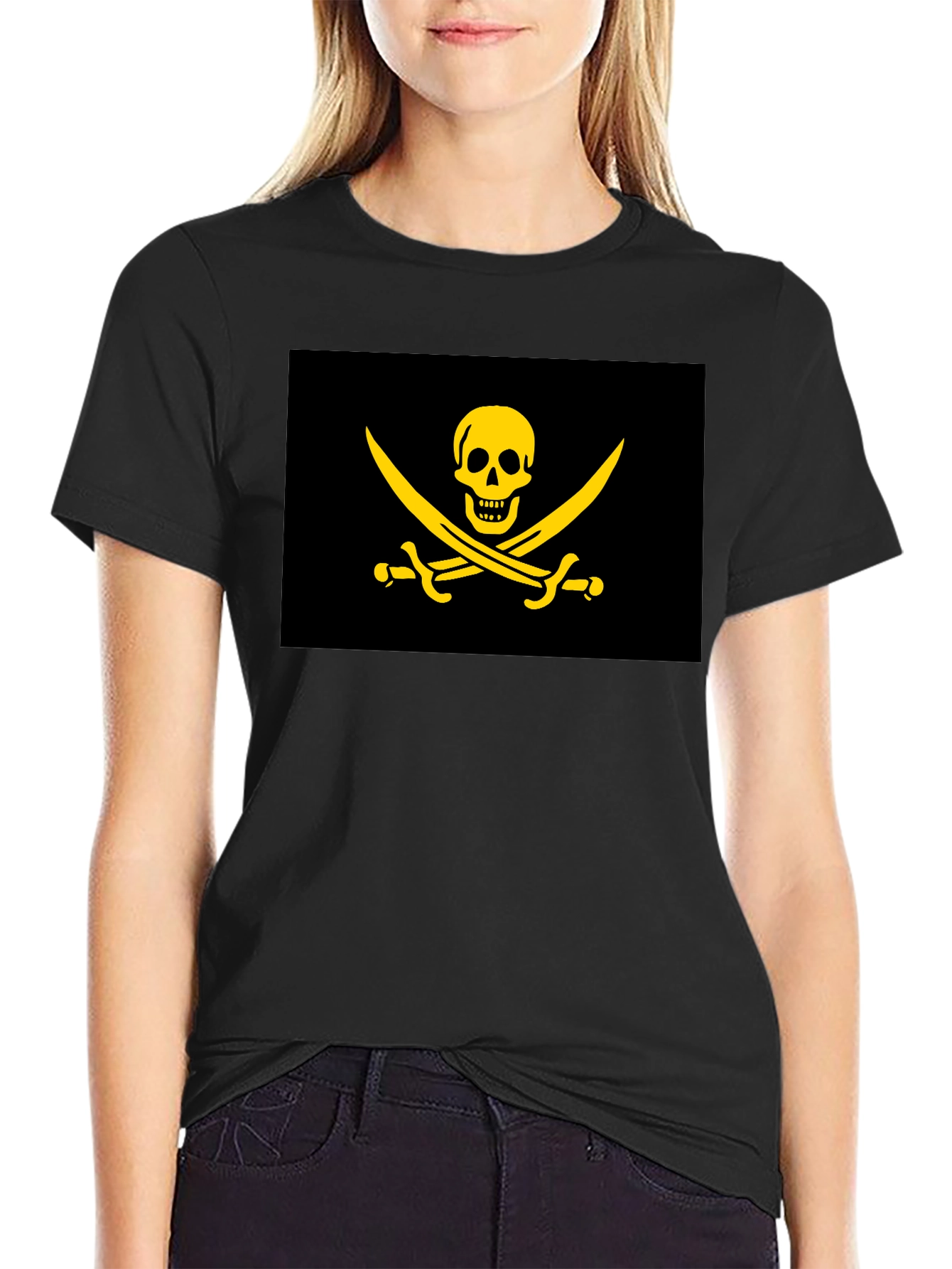 Pirate Flag Graphic T-Shirt - Black