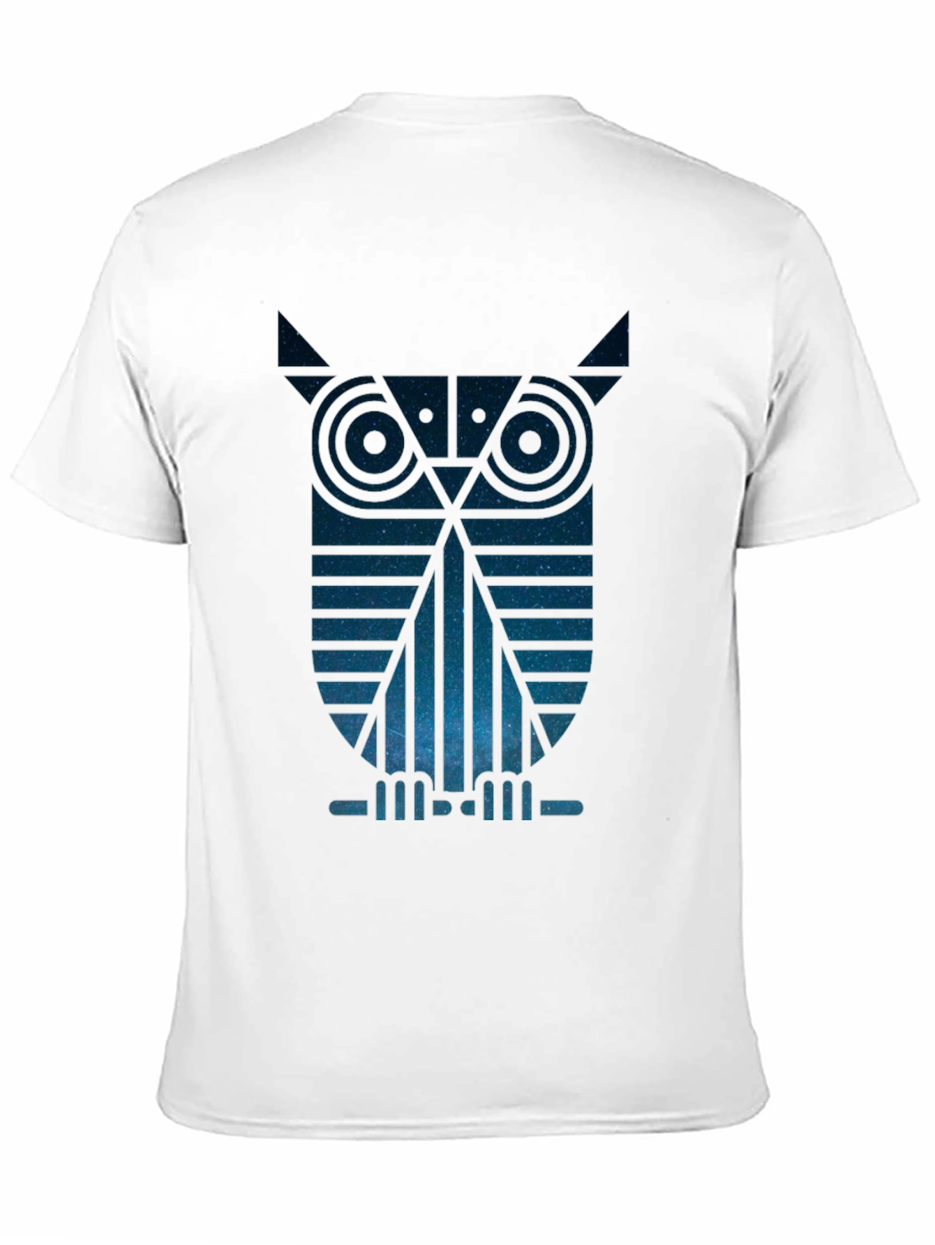 Geometric Owl Graphic Tee - Night Sky Design