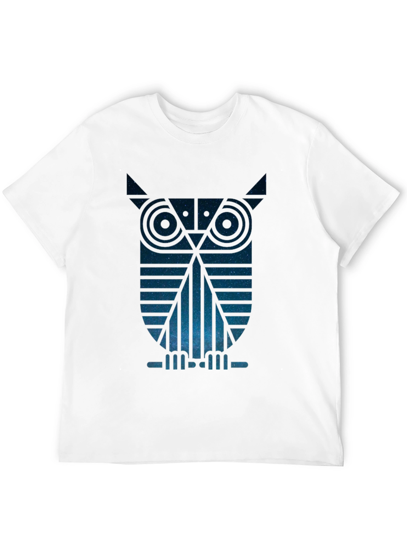 Geometric Owl Graphic Tee - Night Sky Design