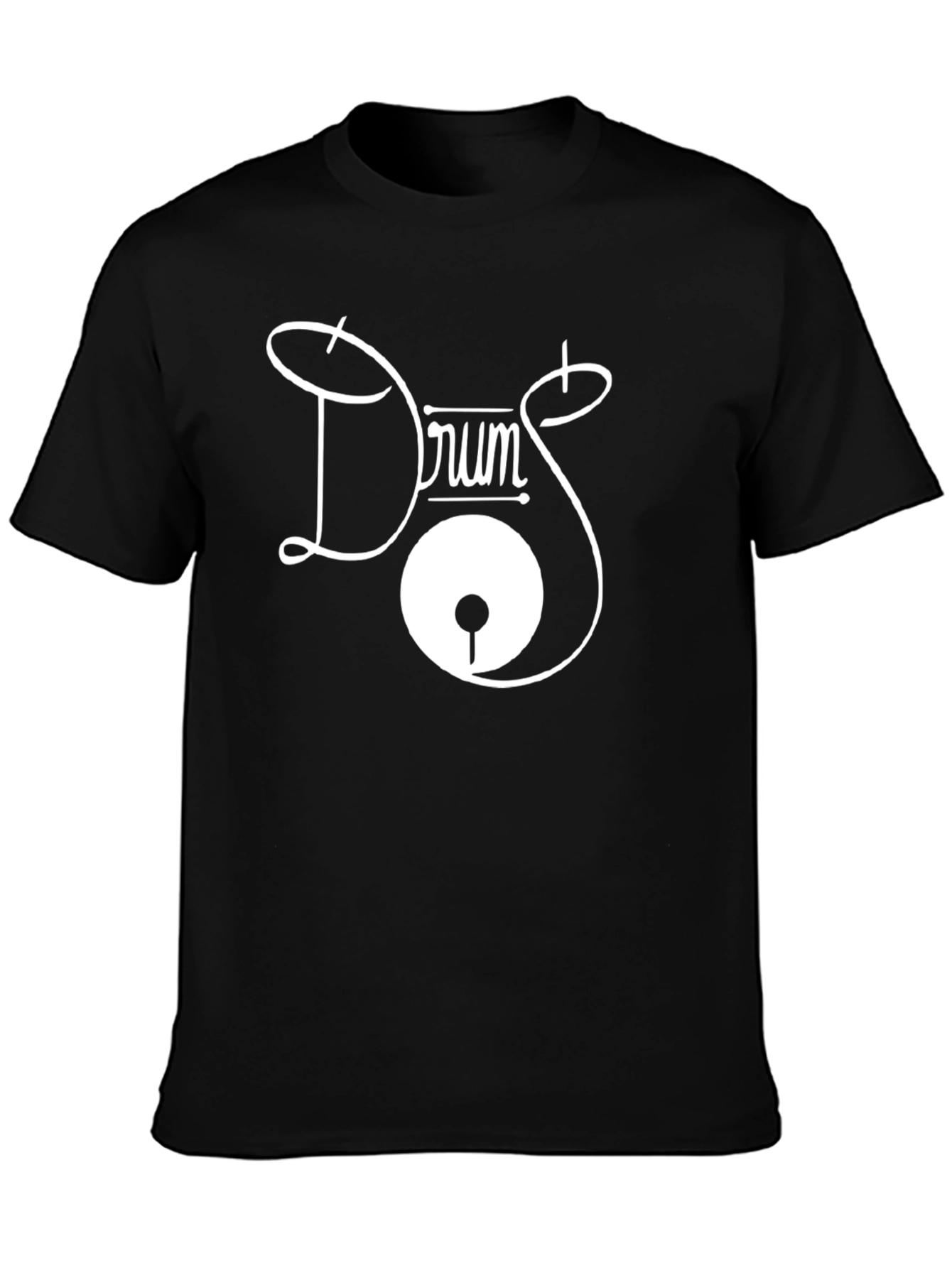 Drum Kit Graphic Tee - Black Cotton T-Shirt