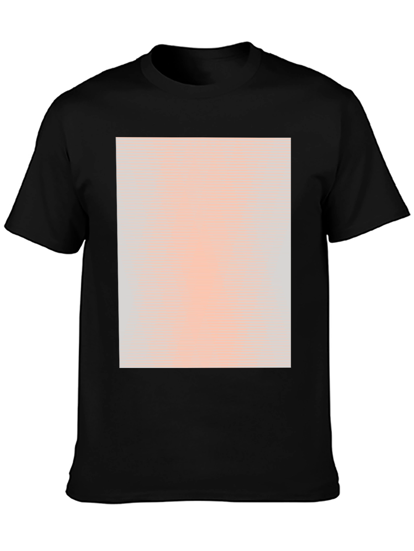 Mens Black Crew Neck T-Shirt with Graphic Print