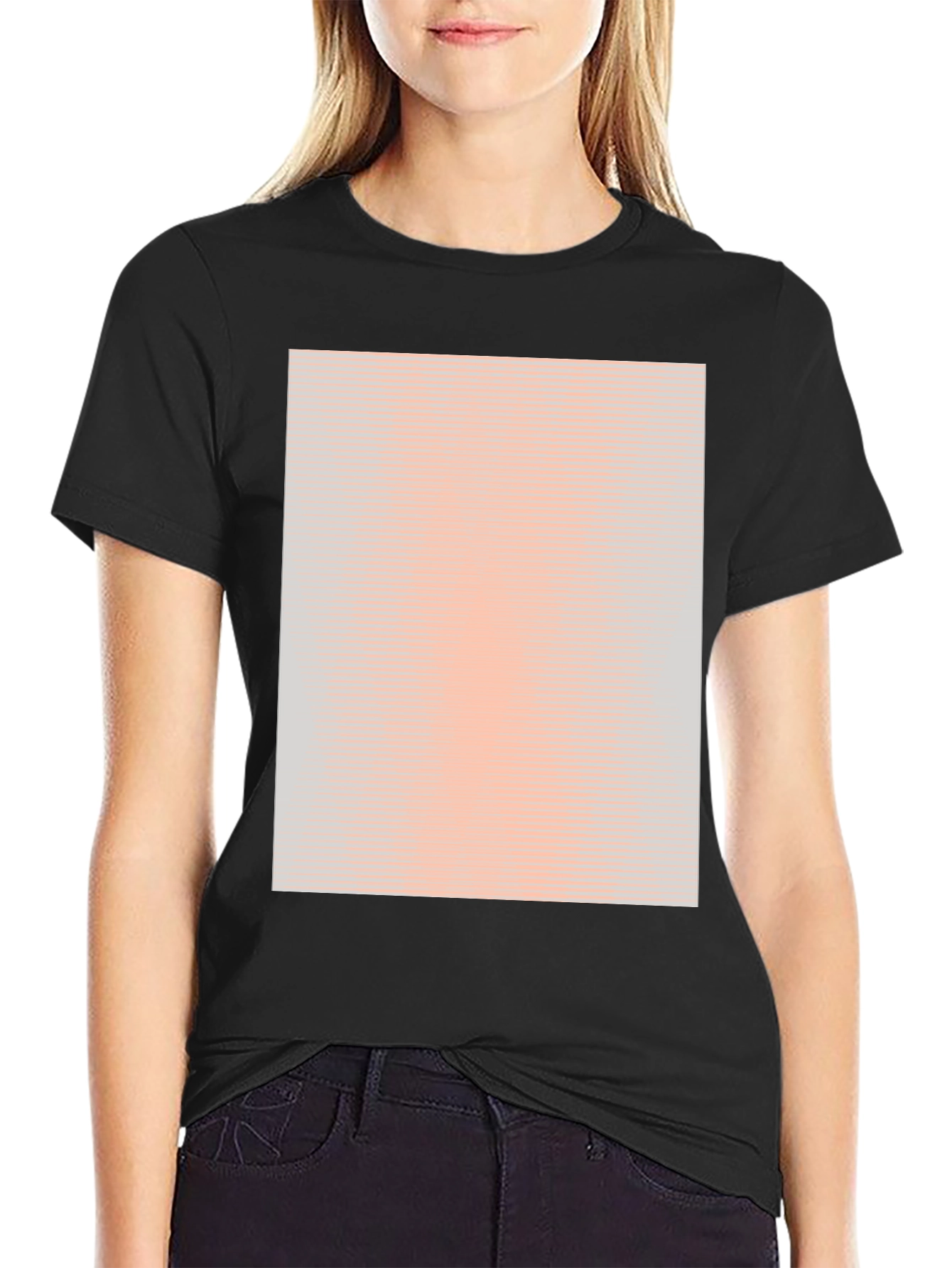 Mens Black Crew Neck T-Shirt with Graphic Print
