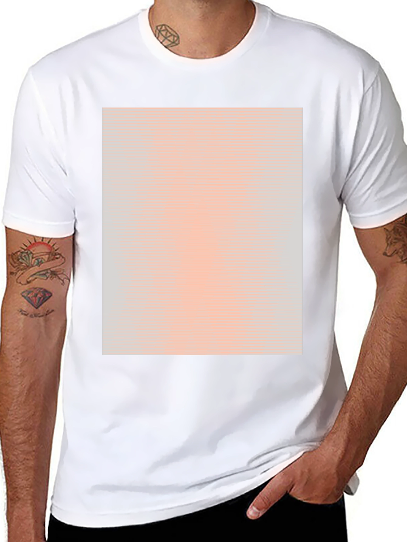 Mens Black Crew Neck T-Shirt with Graphic Print