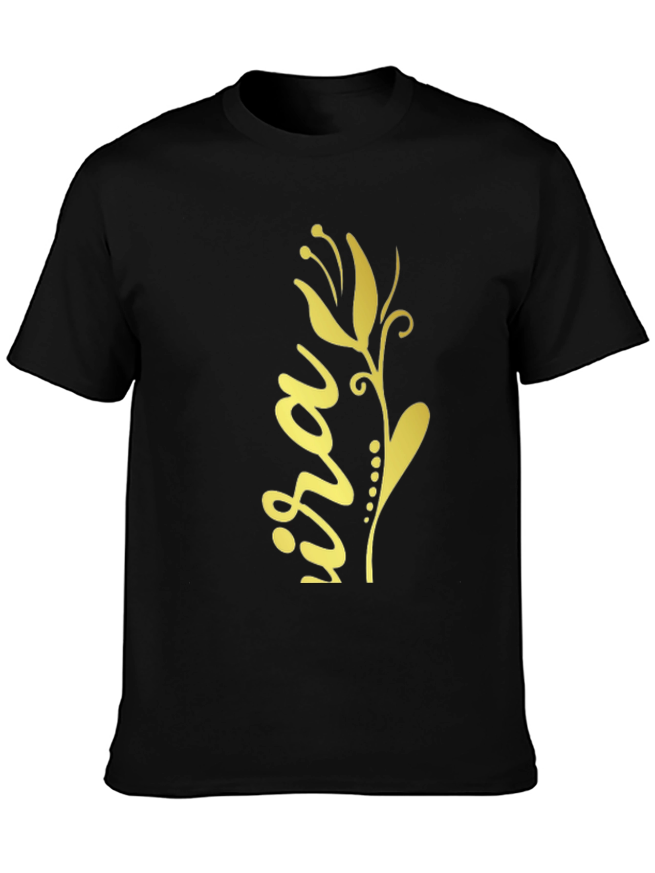 Floral Ira Print Black T-Shirt