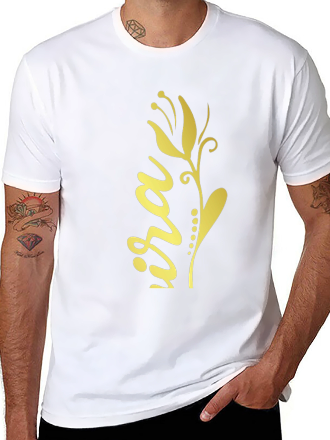 Floral Ira Print Black T-Shirt