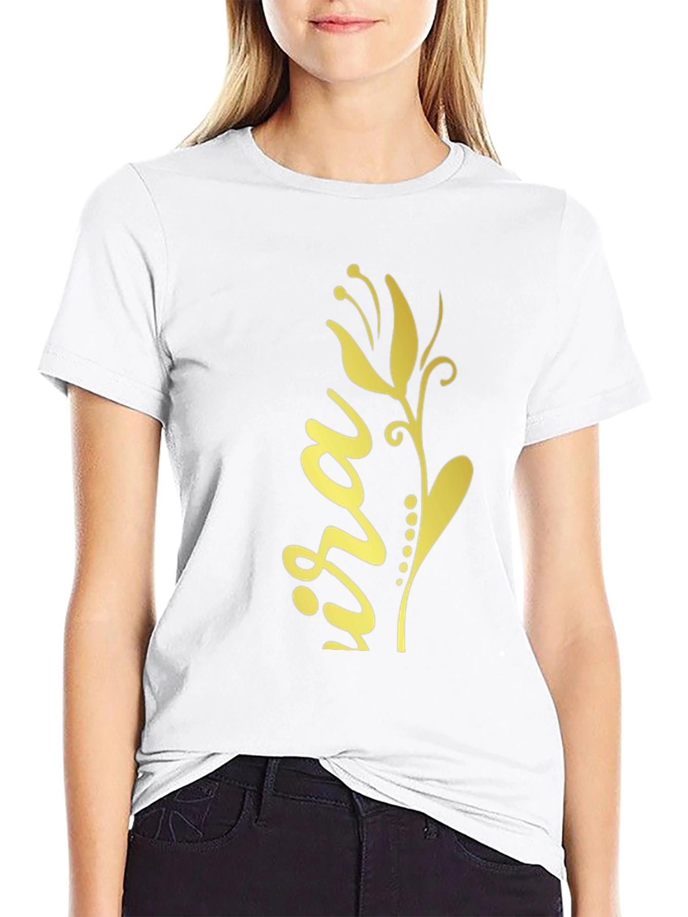 Floral Ira Print Black T-Shirt