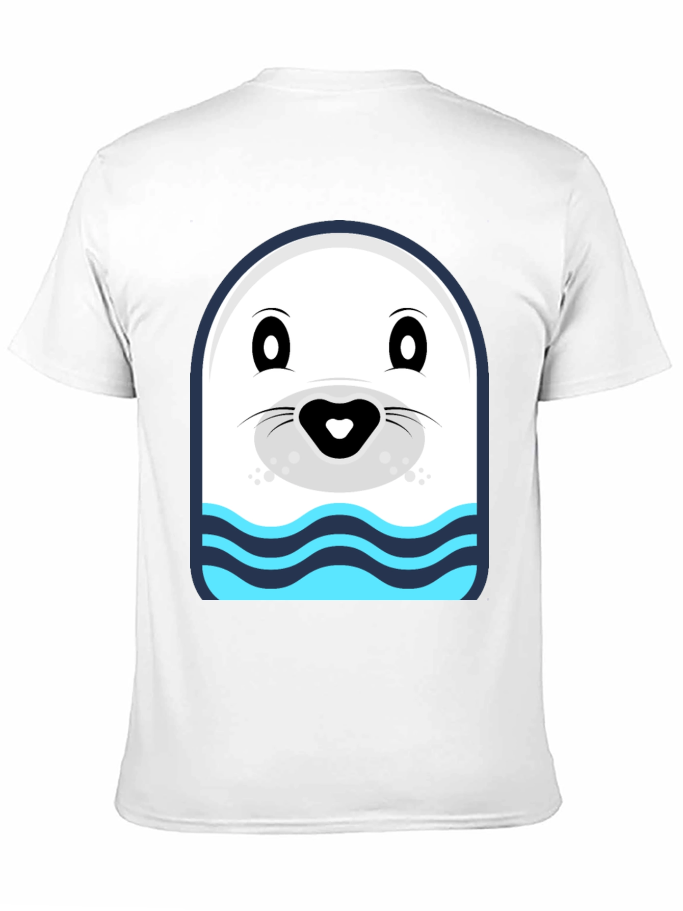 Cartoon Seal Graphic Tee - Black
