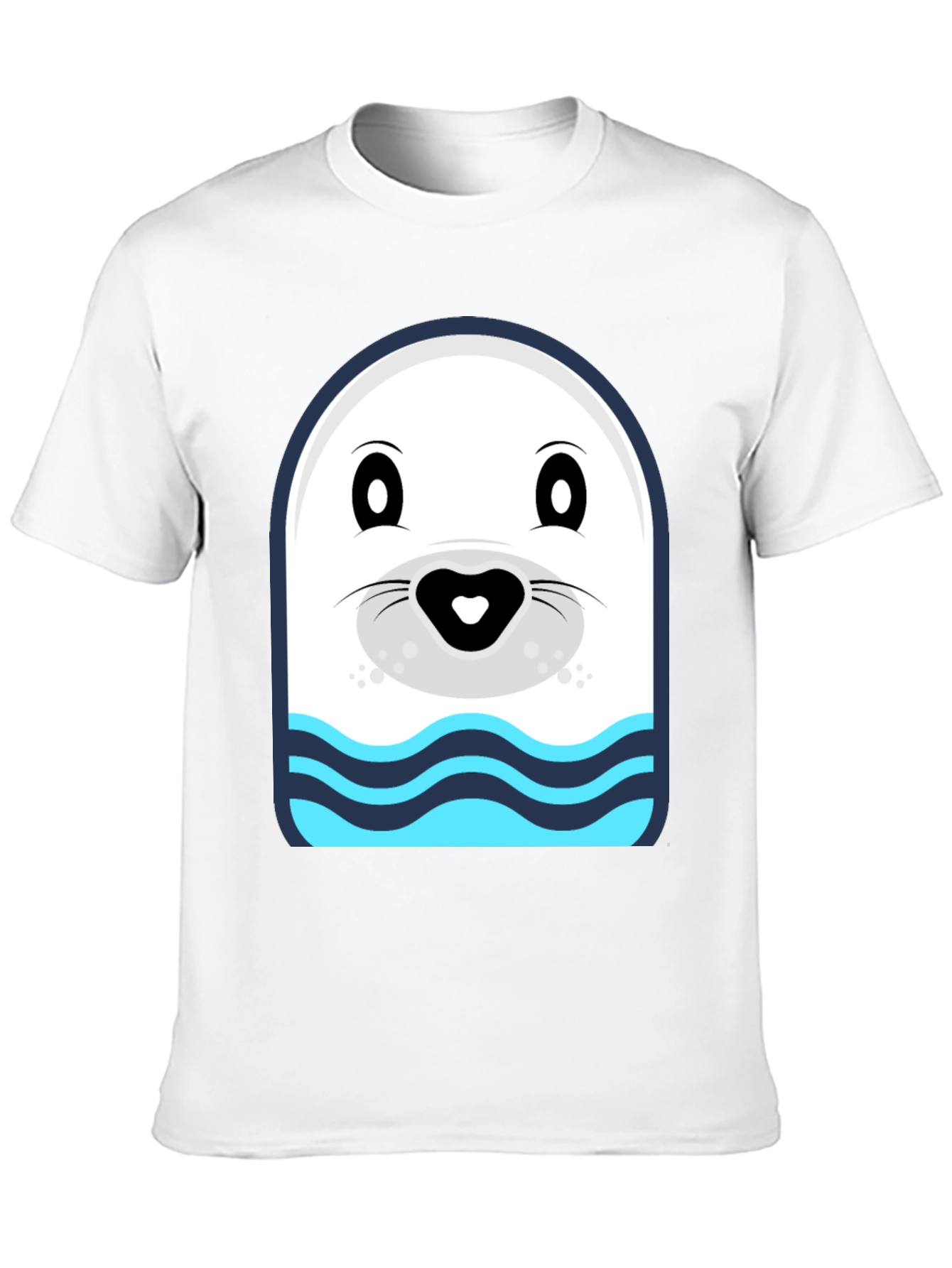 Cartoon Seal Graphic Tee - Black