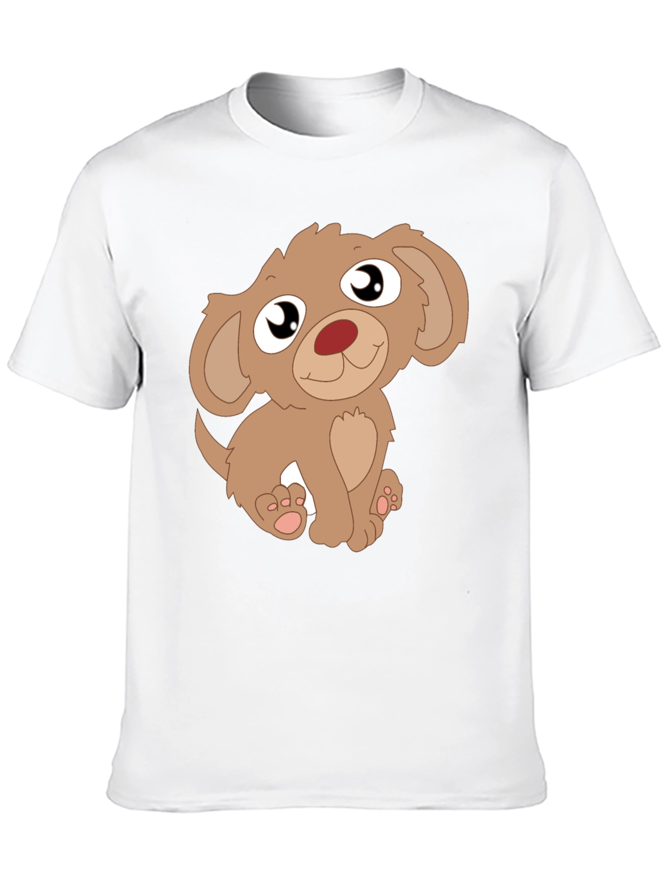 Cute Puppy Graphic Tee - Mens Black T-Shirt