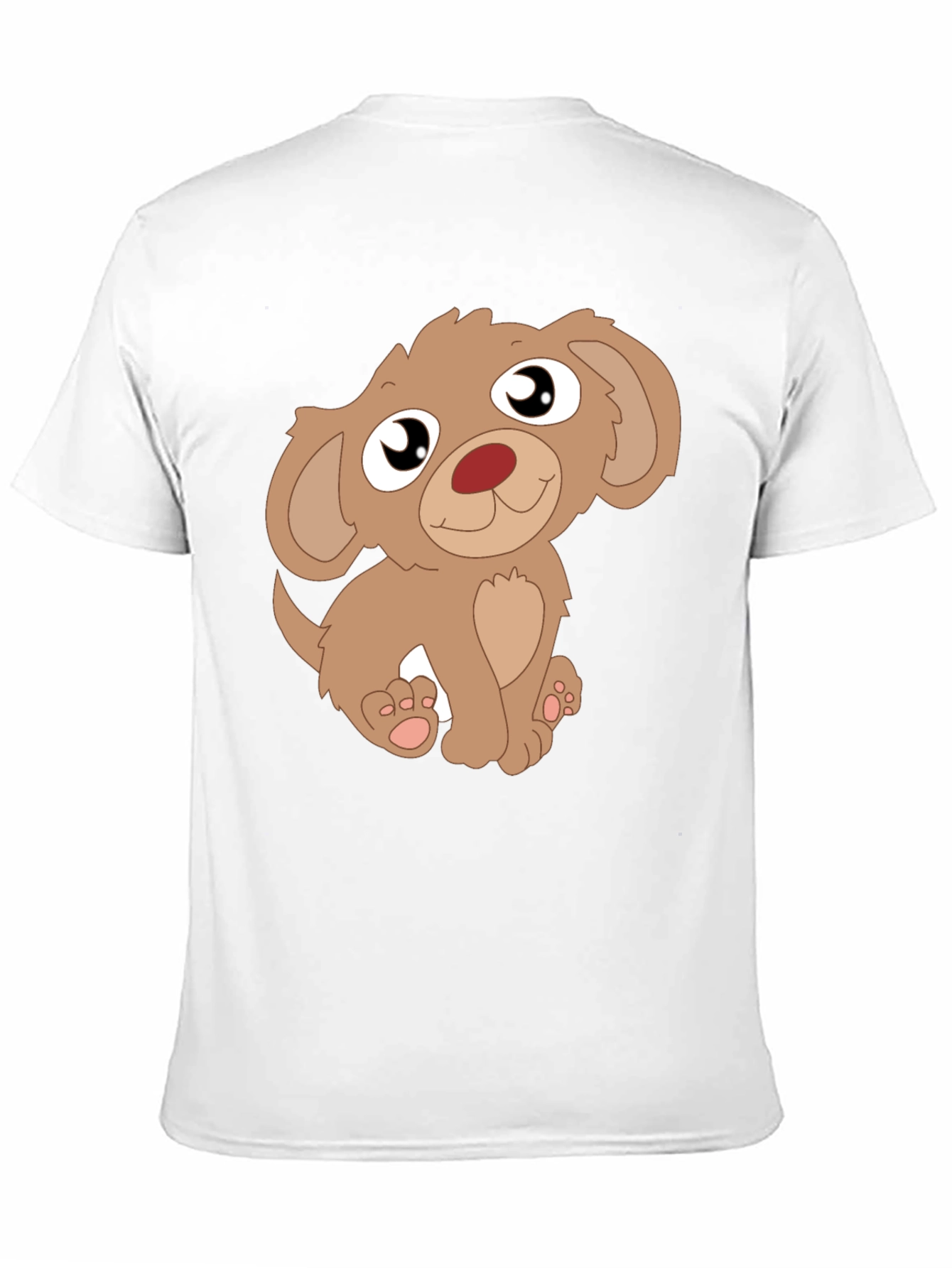 Cute Puppy Graphic Tee - Mens Black T-Shirt