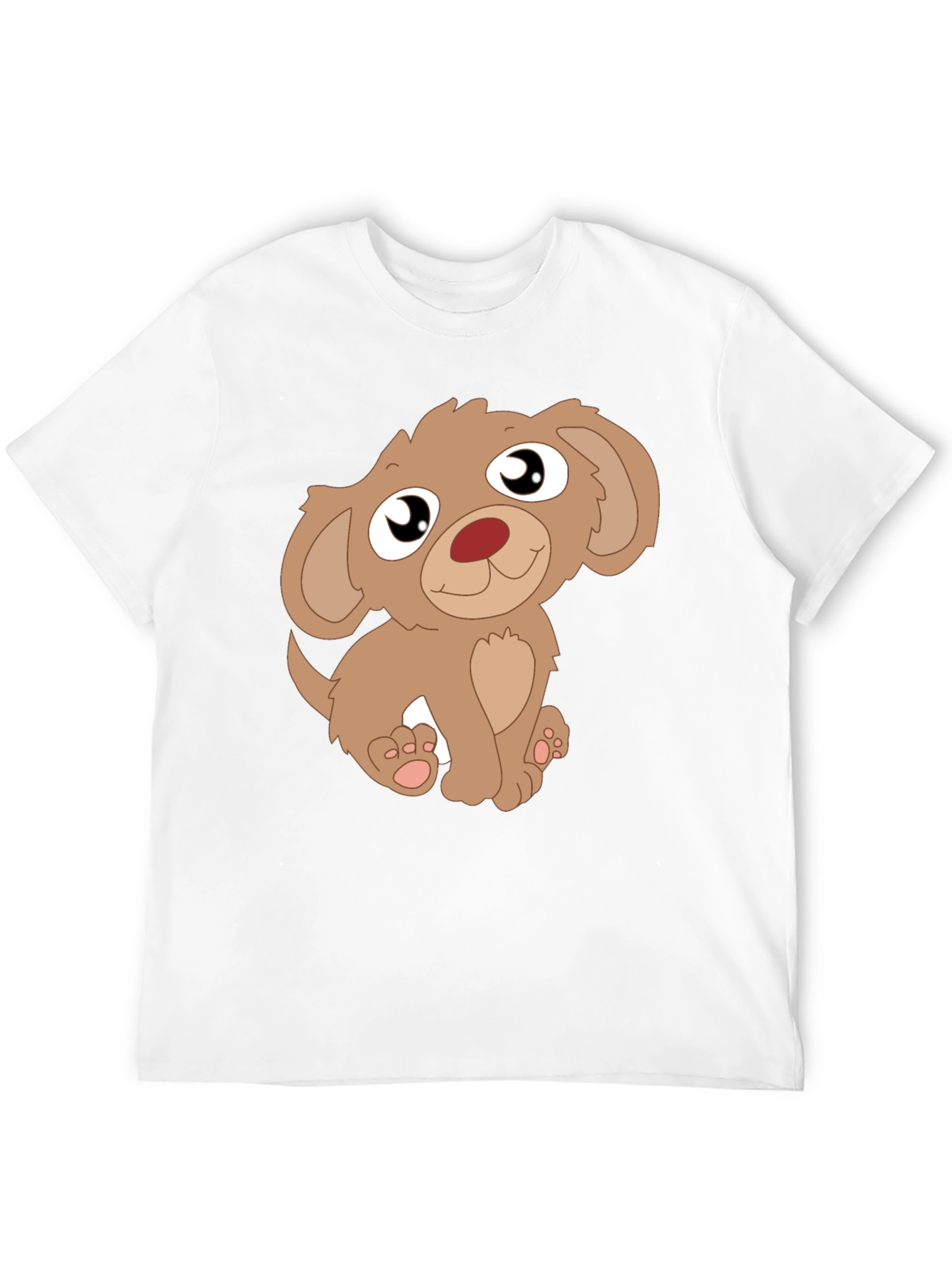 Cute Puppy Graphic Tee - Mens Black T-Shirt