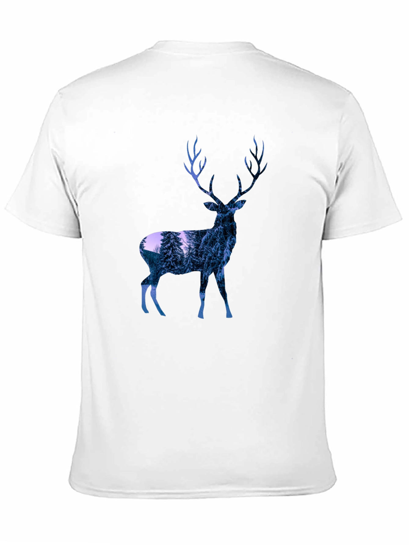 Deer Graphic Print T-Shirt - Black
