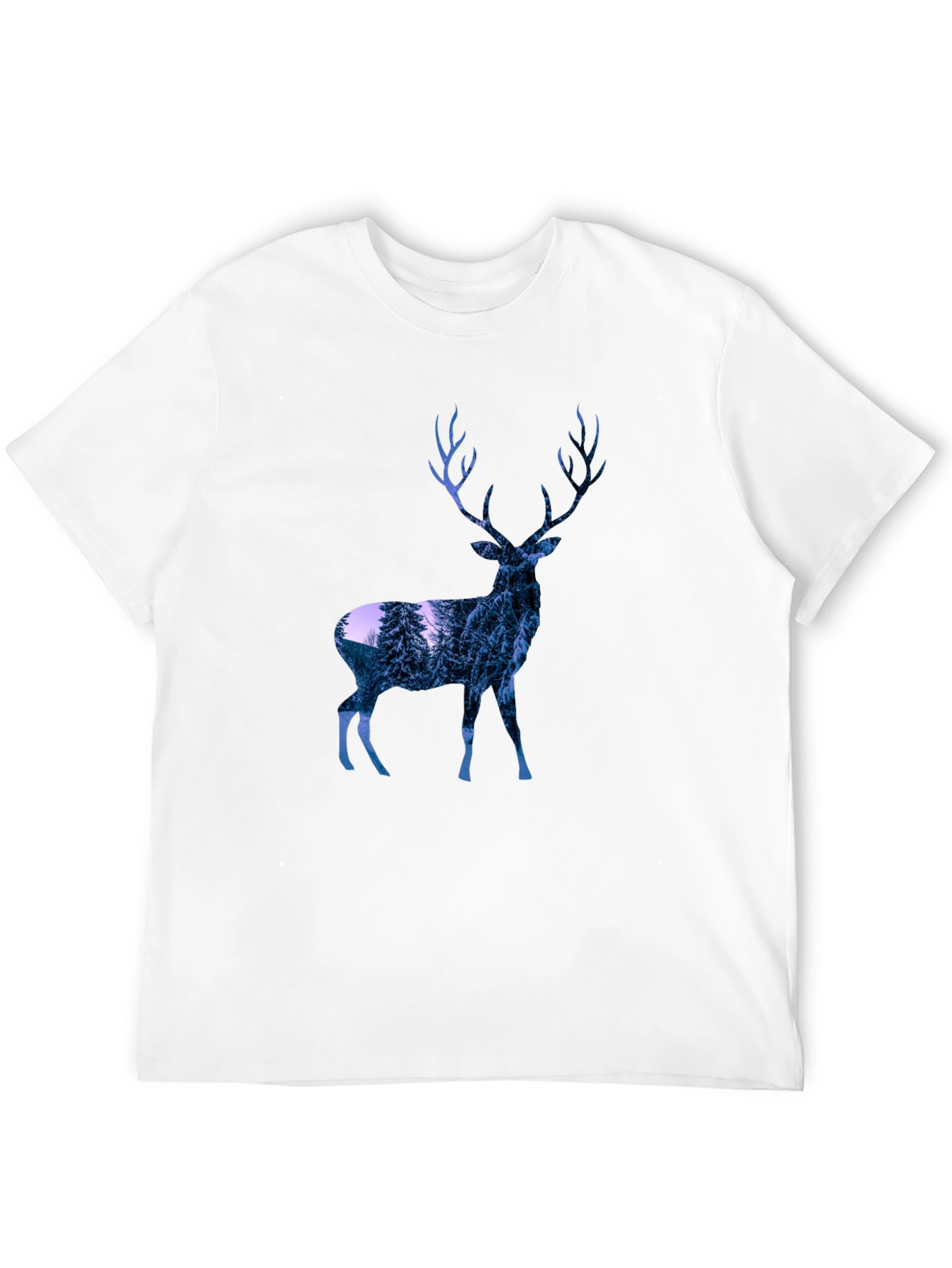 Deer Graphic Print T-Shirt - Black