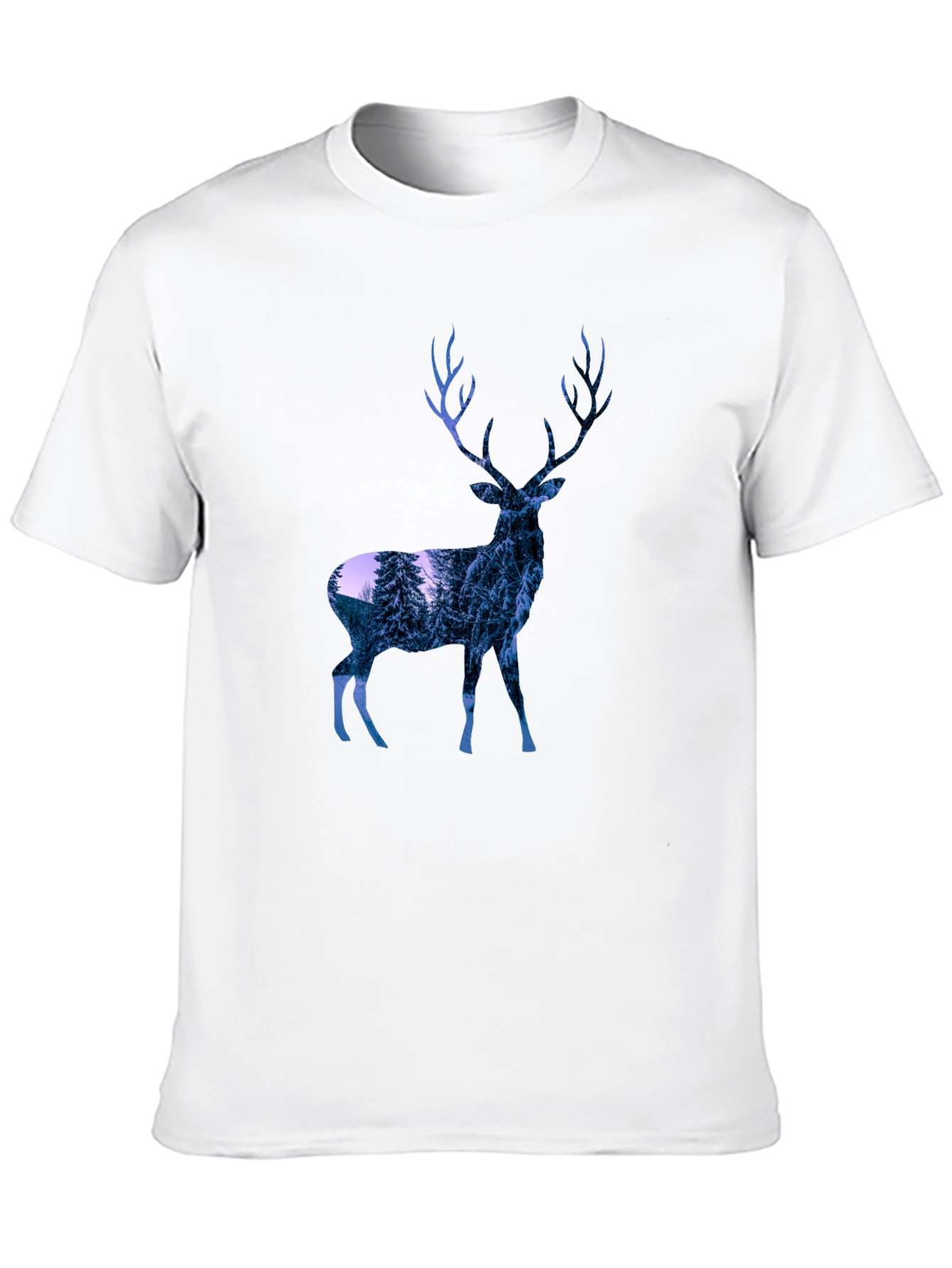 Deer Graphic Print T-Shirt - Black