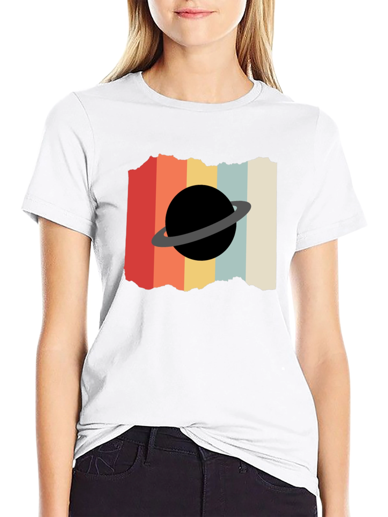 Retro Planet Graphic Tee - Black