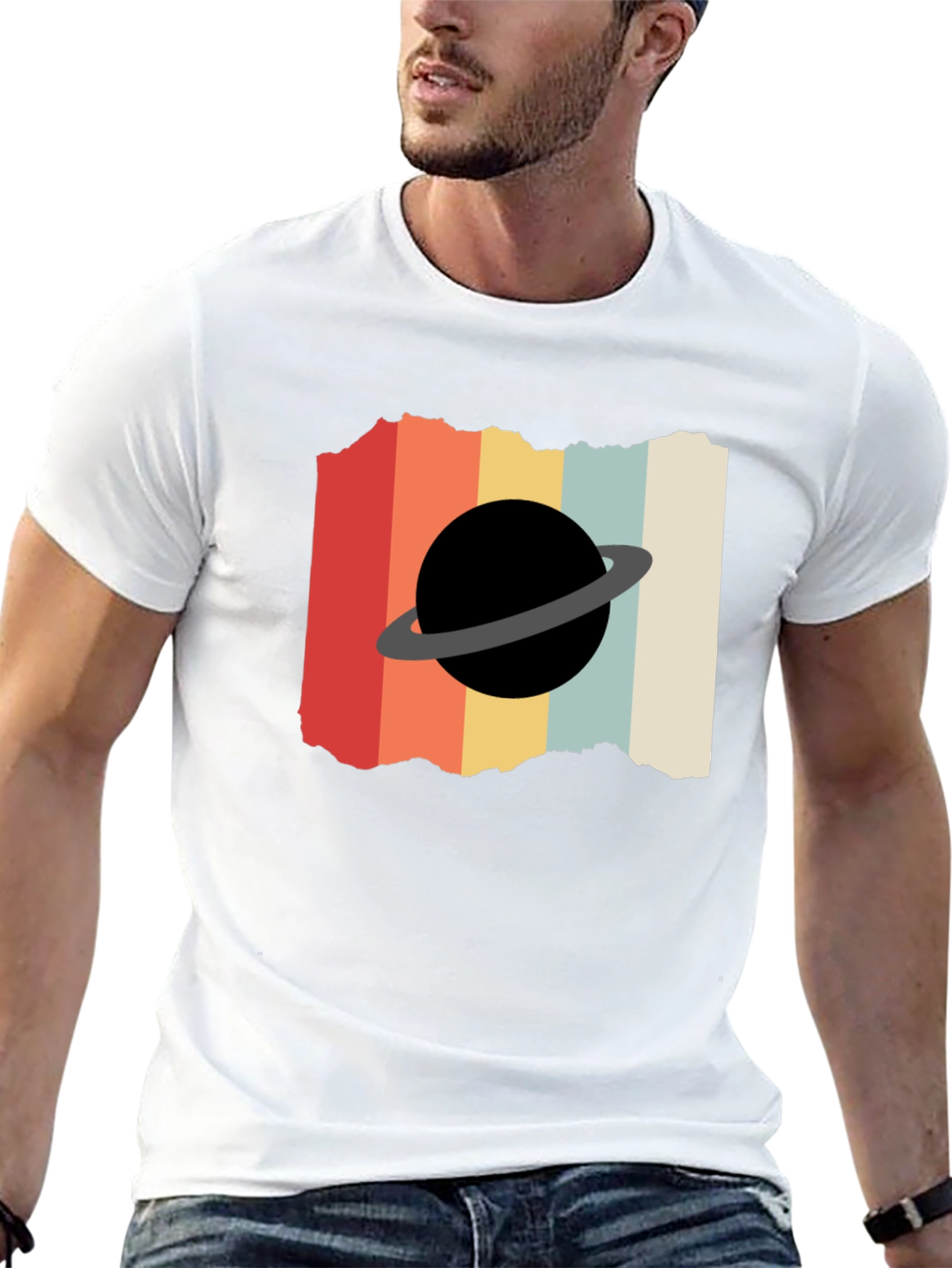 Retro Planet Graphic Tee - Black