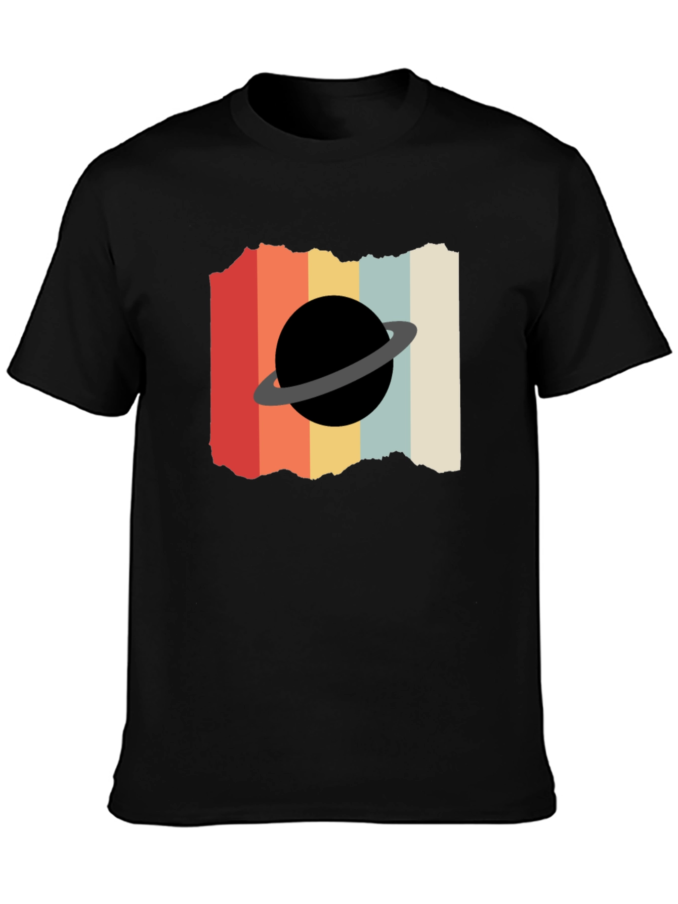 Retro Planet Graphic Tee - Black