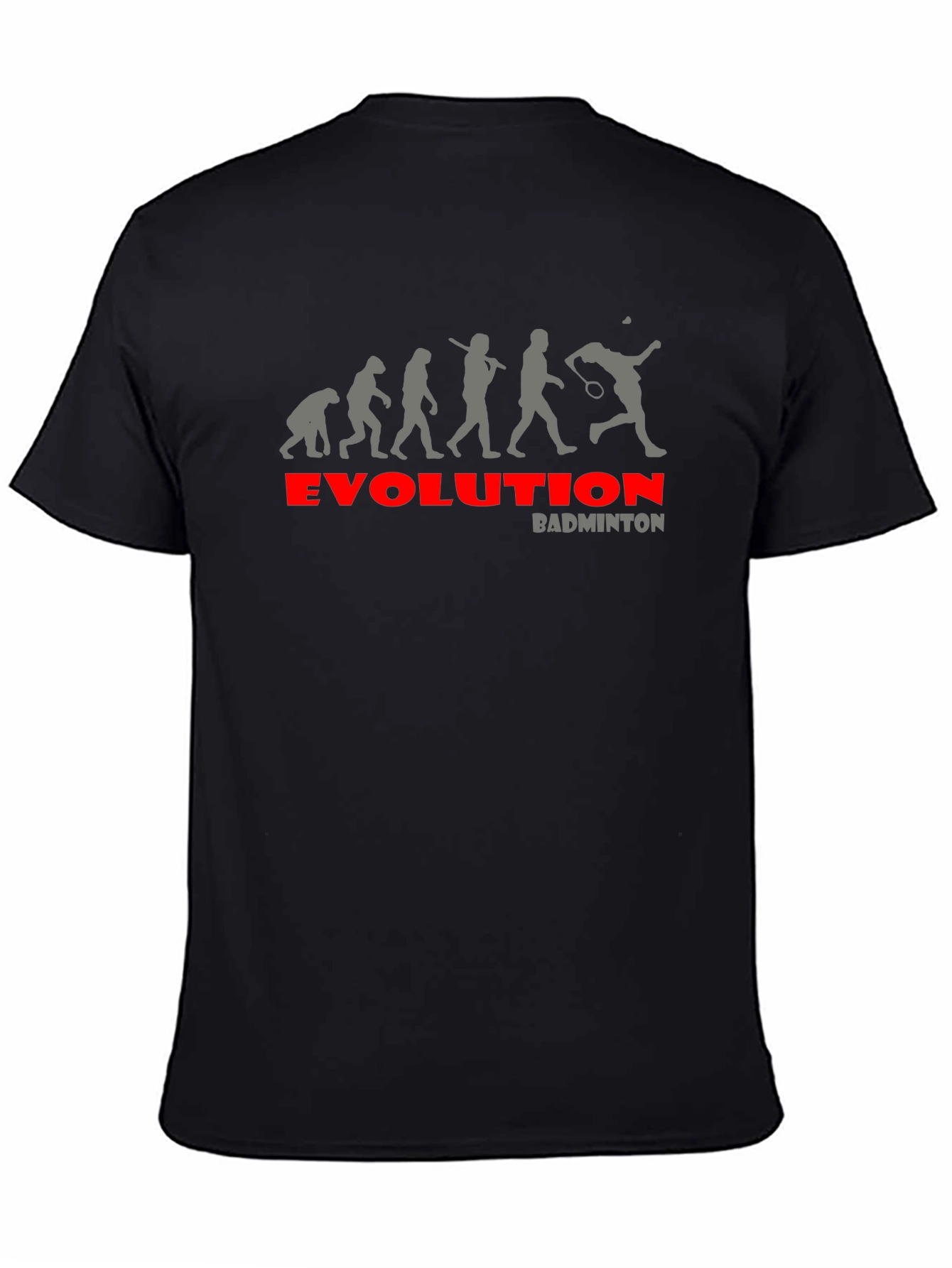 Evolution of Badminton Black T-Shirt