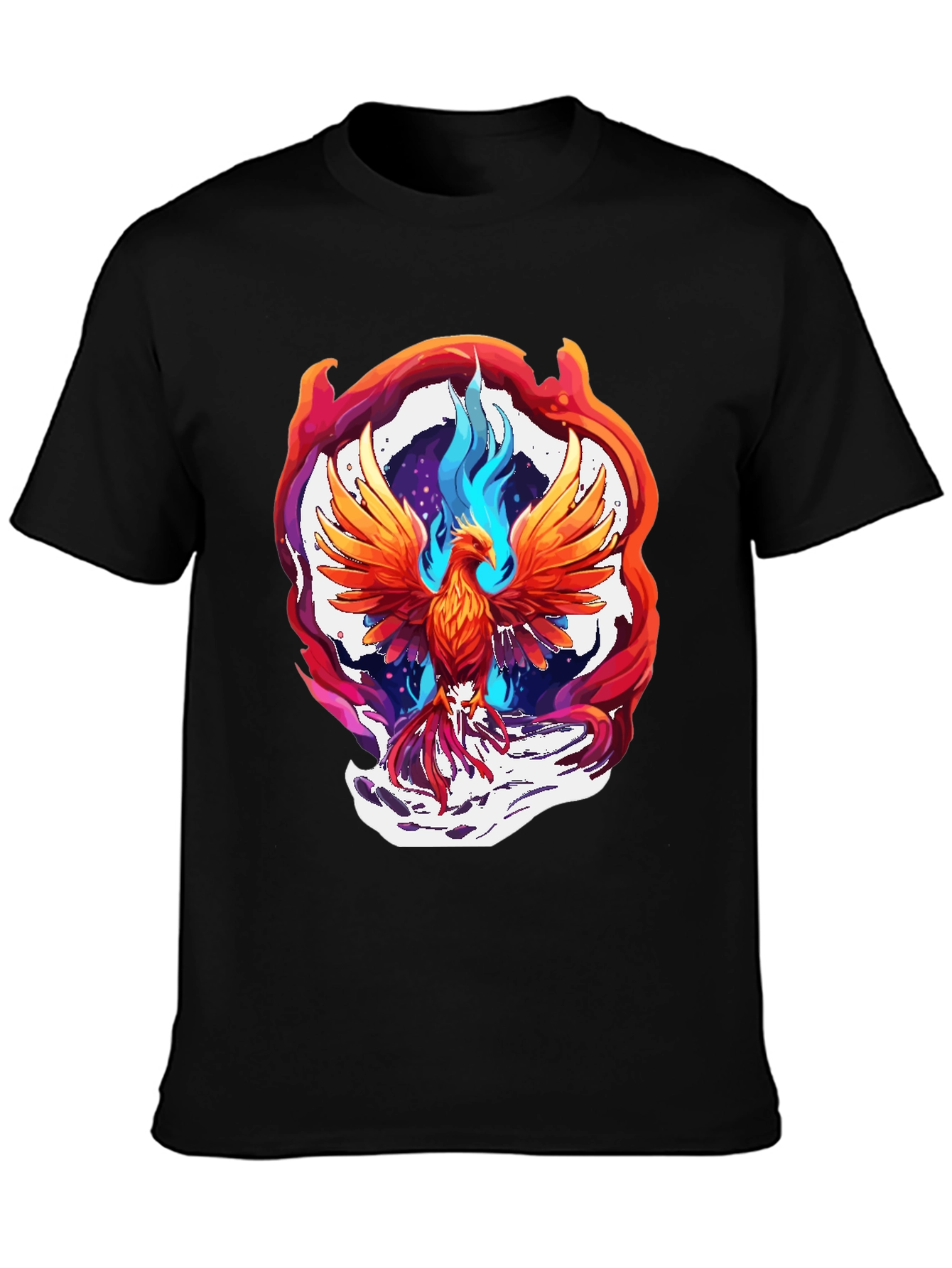 Phoenix Graphic Tee - Black Cotton Blend Comfort