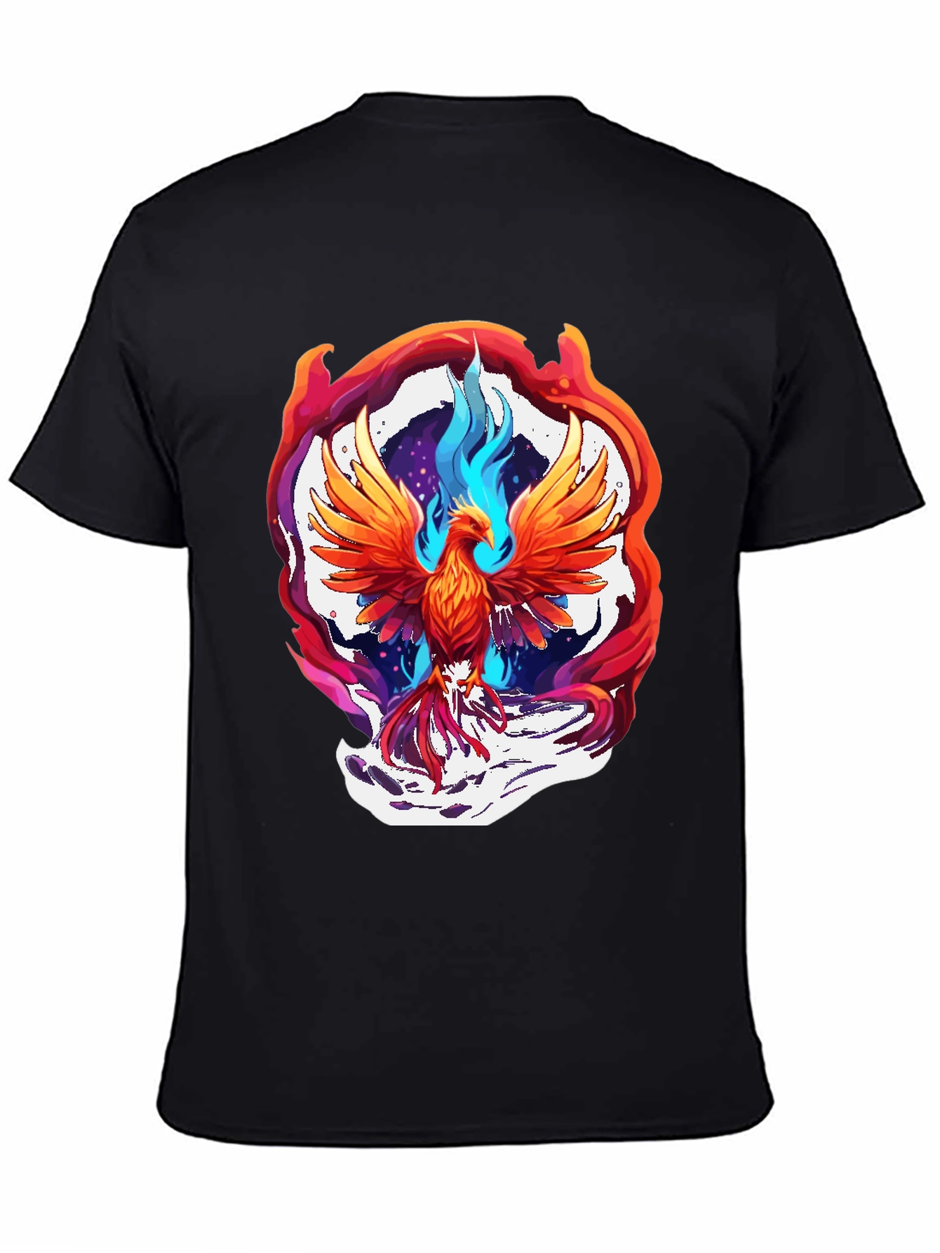 Phoenix Graphic Tee - Black Cotton Blend Comfort