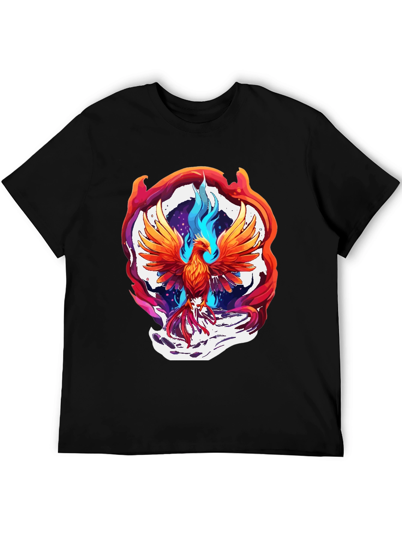 Phoenix Graphic Tee - Black Cotton Blend Comfort