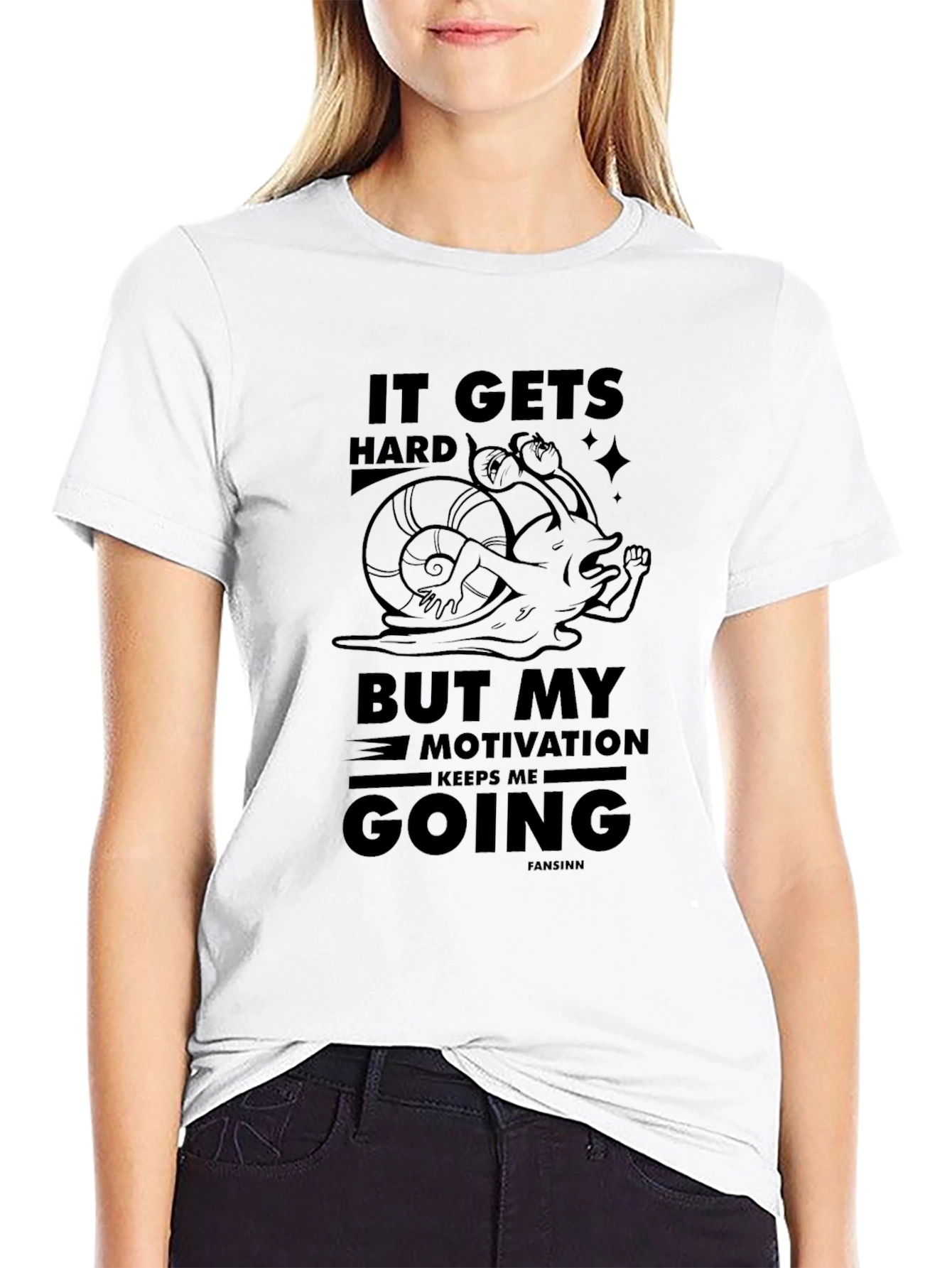 Motivational Snail Black T-Shirt