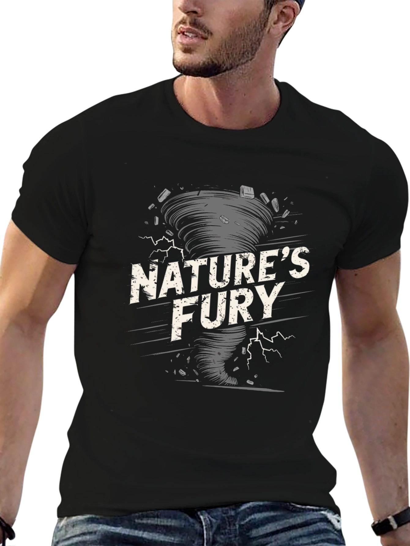 Natures Fury Graphic Tee - Black Casual Shirt