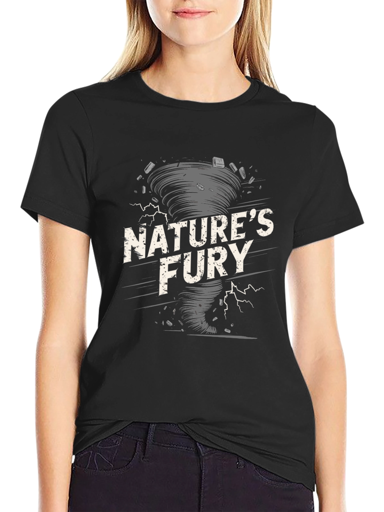 Natures Fury Graphic Tee - Black Casual Shirt