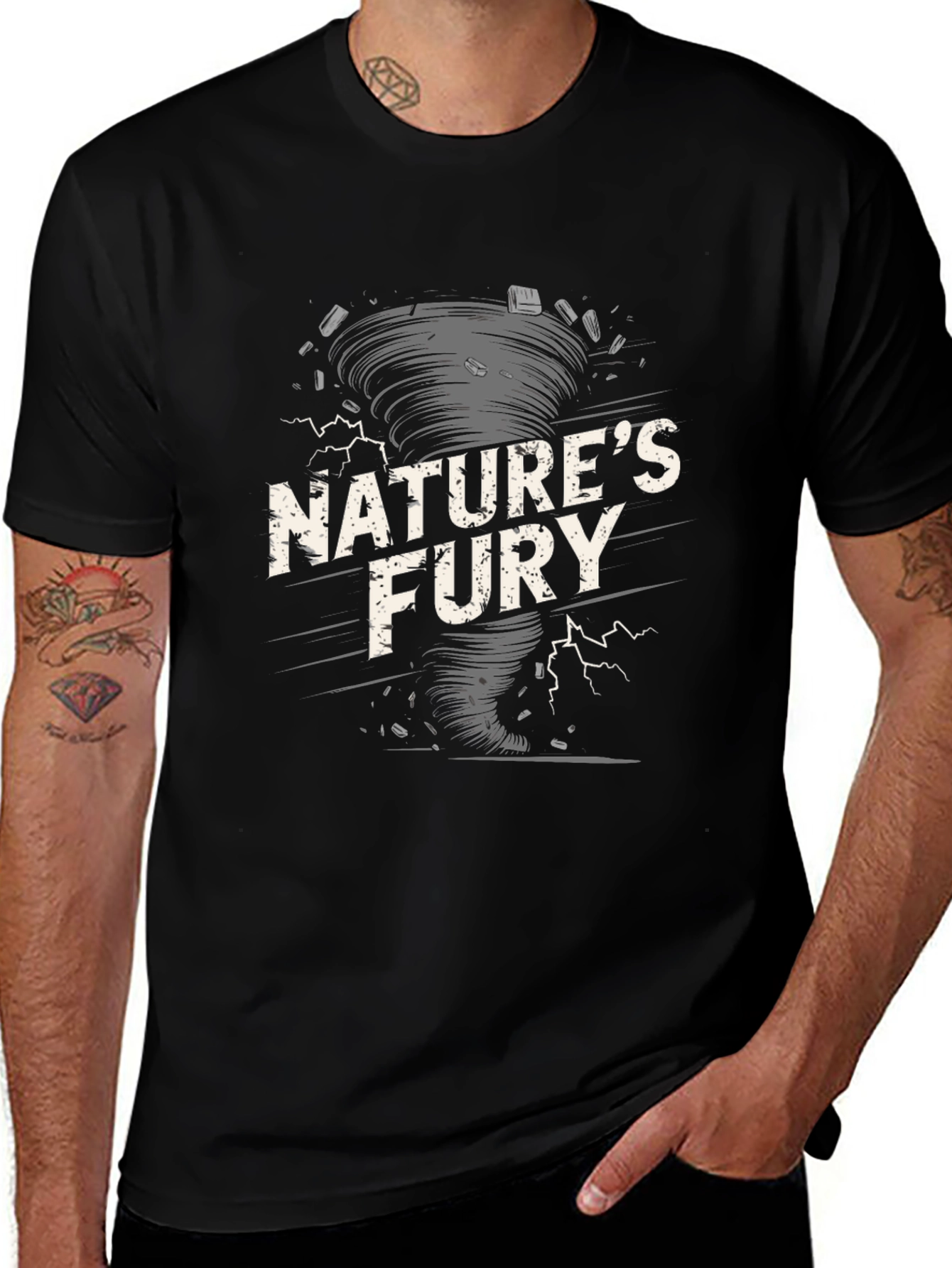 Natures Fury Graphic Tee - Black Casual Shirt