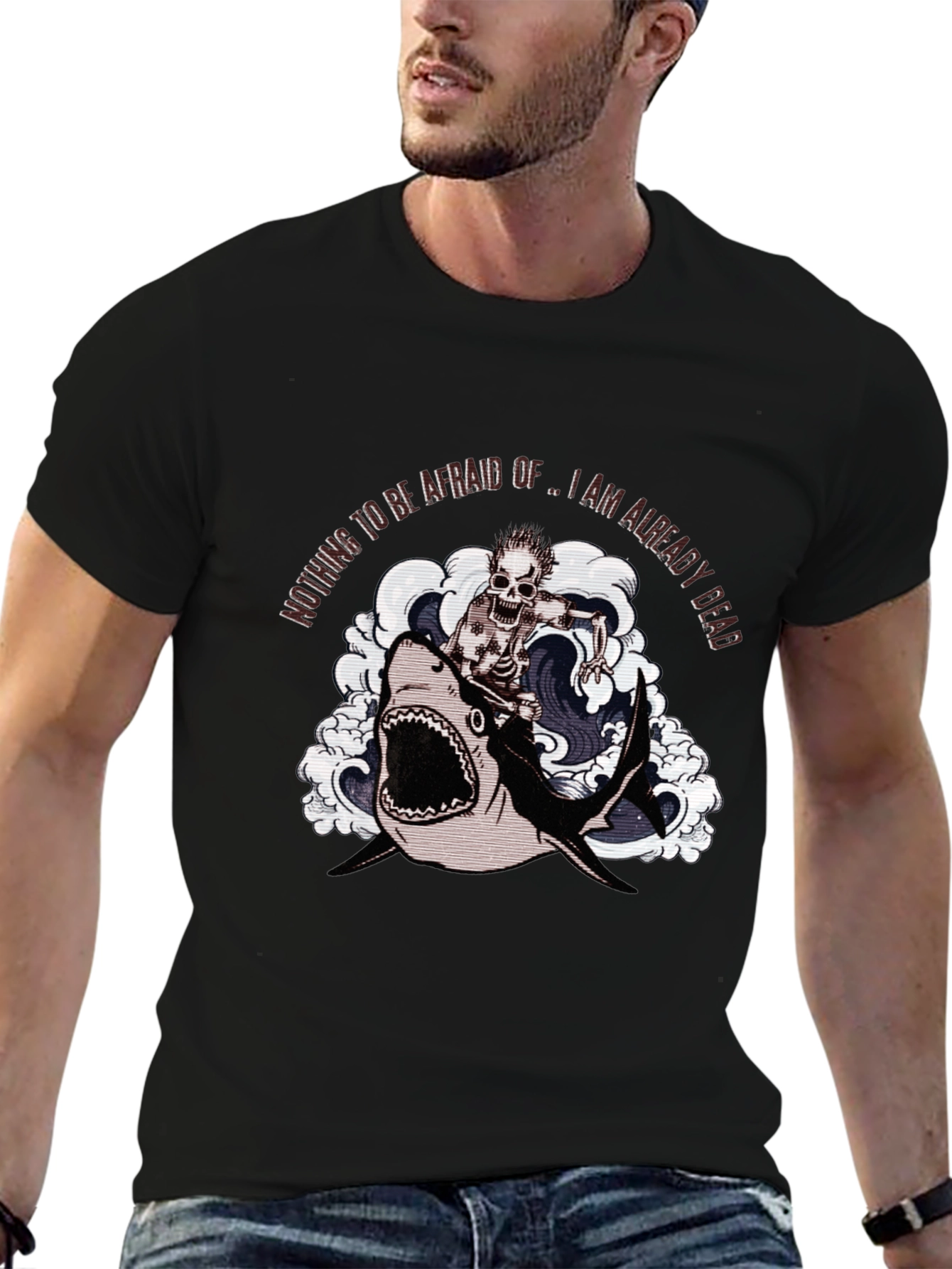 Shark Skeleton Rider Graphic Tee