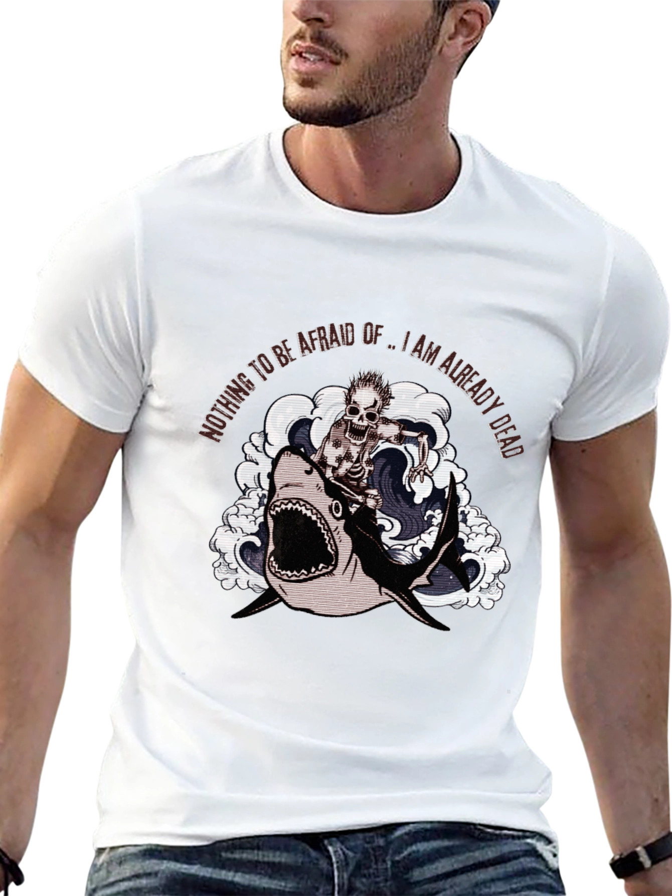 Shark Skeleton Rider Graphic Tee