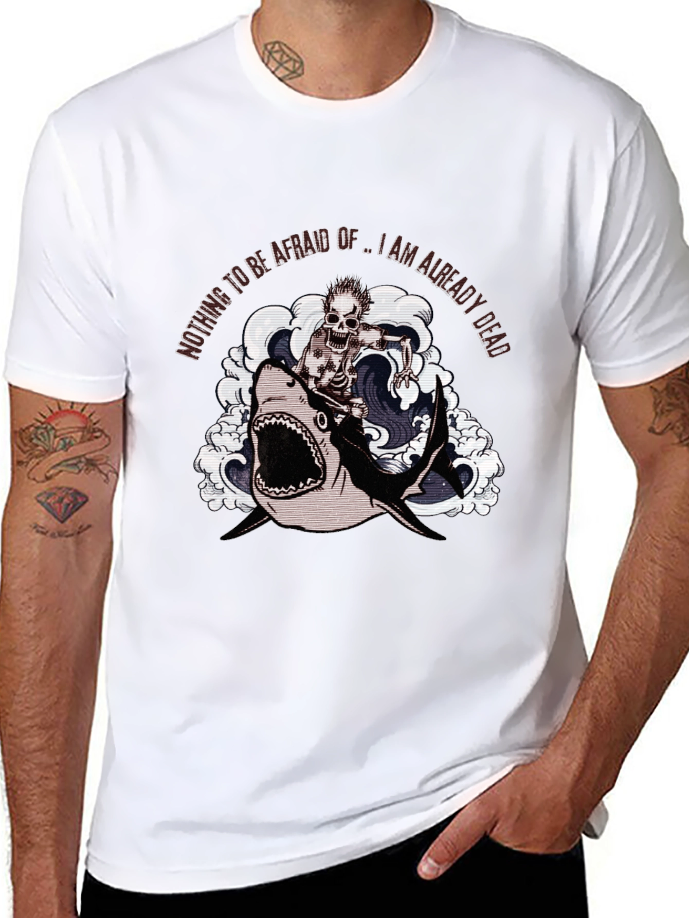 Shark Skeleton Rider Graphic Tee