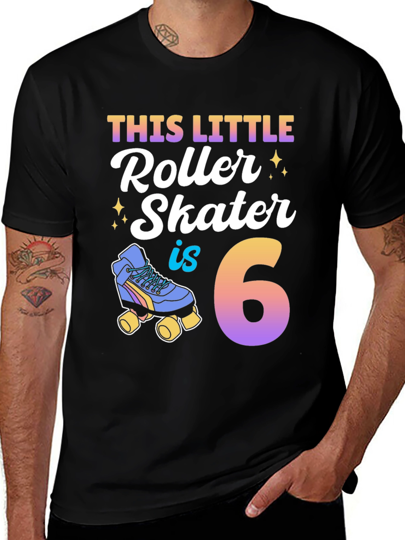 This Little Roller Skater is 6 Birthday Shirt