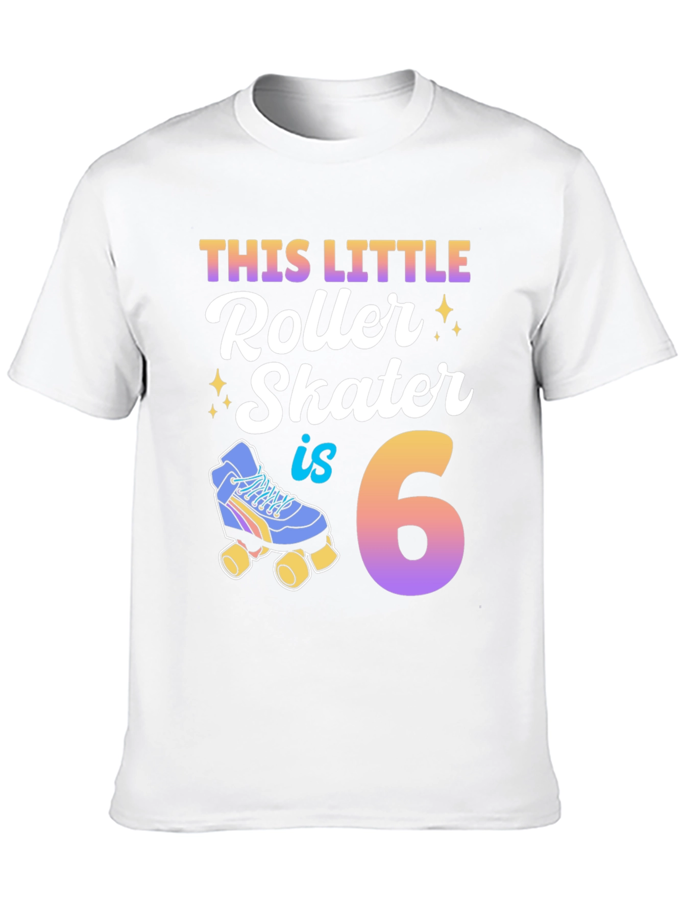 This Little Roller Skater is 6 Birthday Shirt