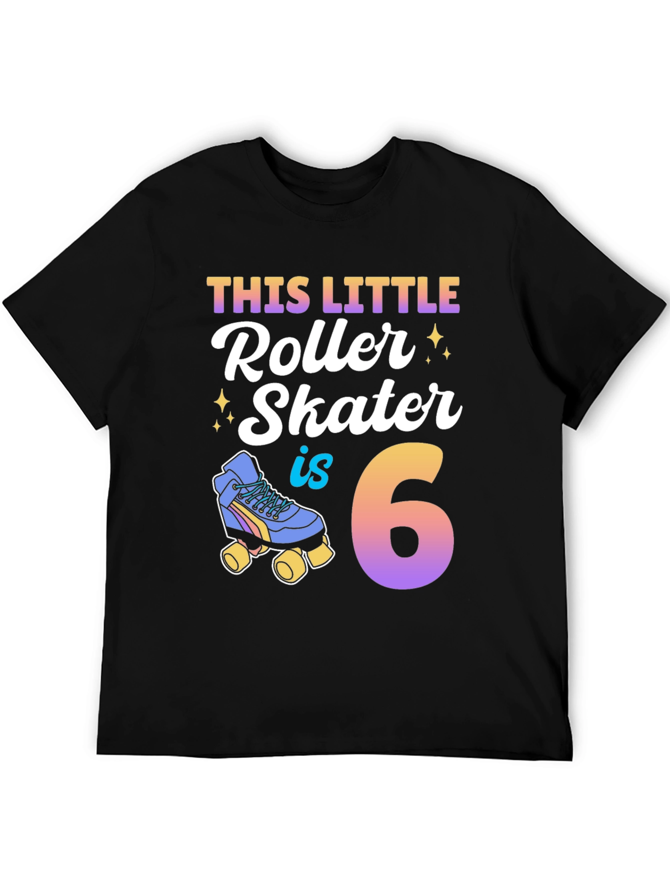 This Little Roller Skater is 6 Birthday Shirt