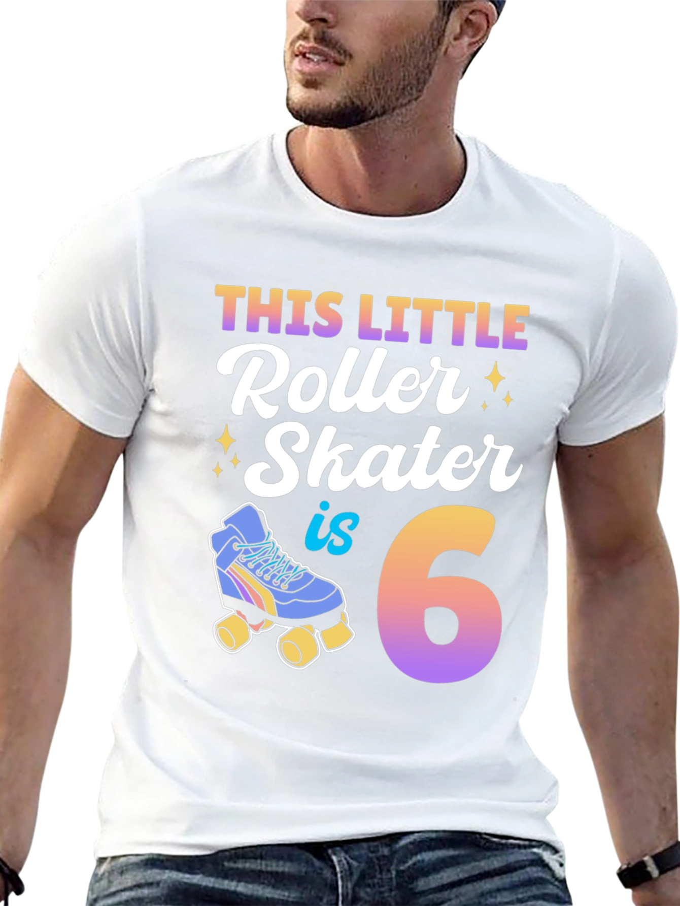 This Little Roller Skater is 6 Birthday Shirt