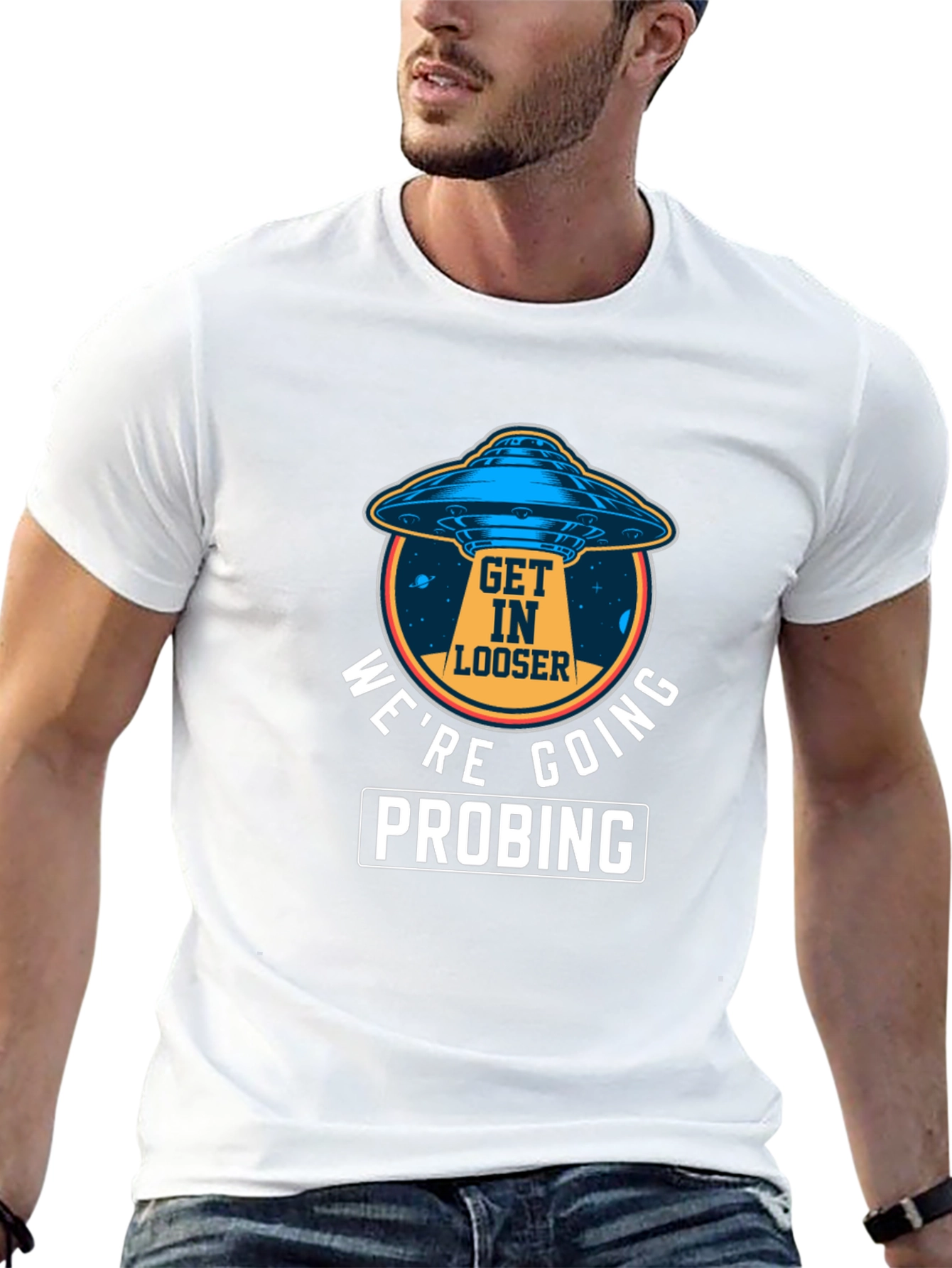 Alien UFO Probing Graphic Tee