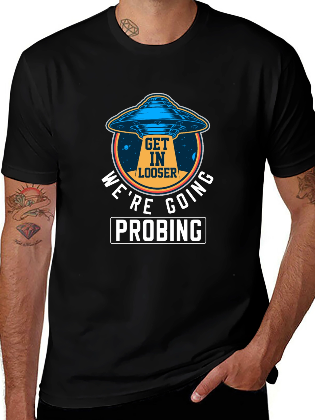 Alien UFO Probing Graphic Tee