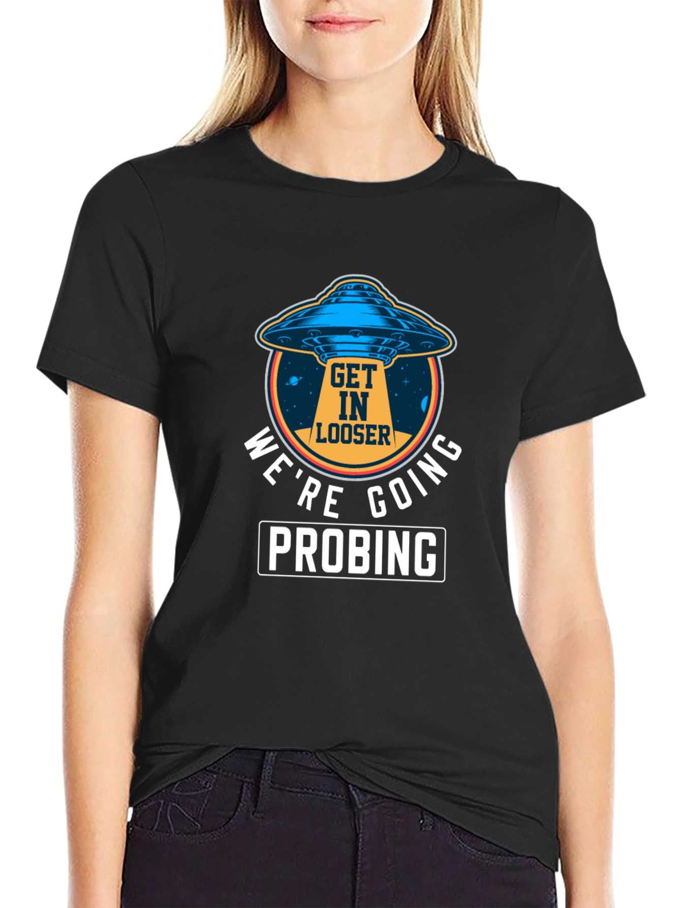 Alien UFO Probing Graphic Tee