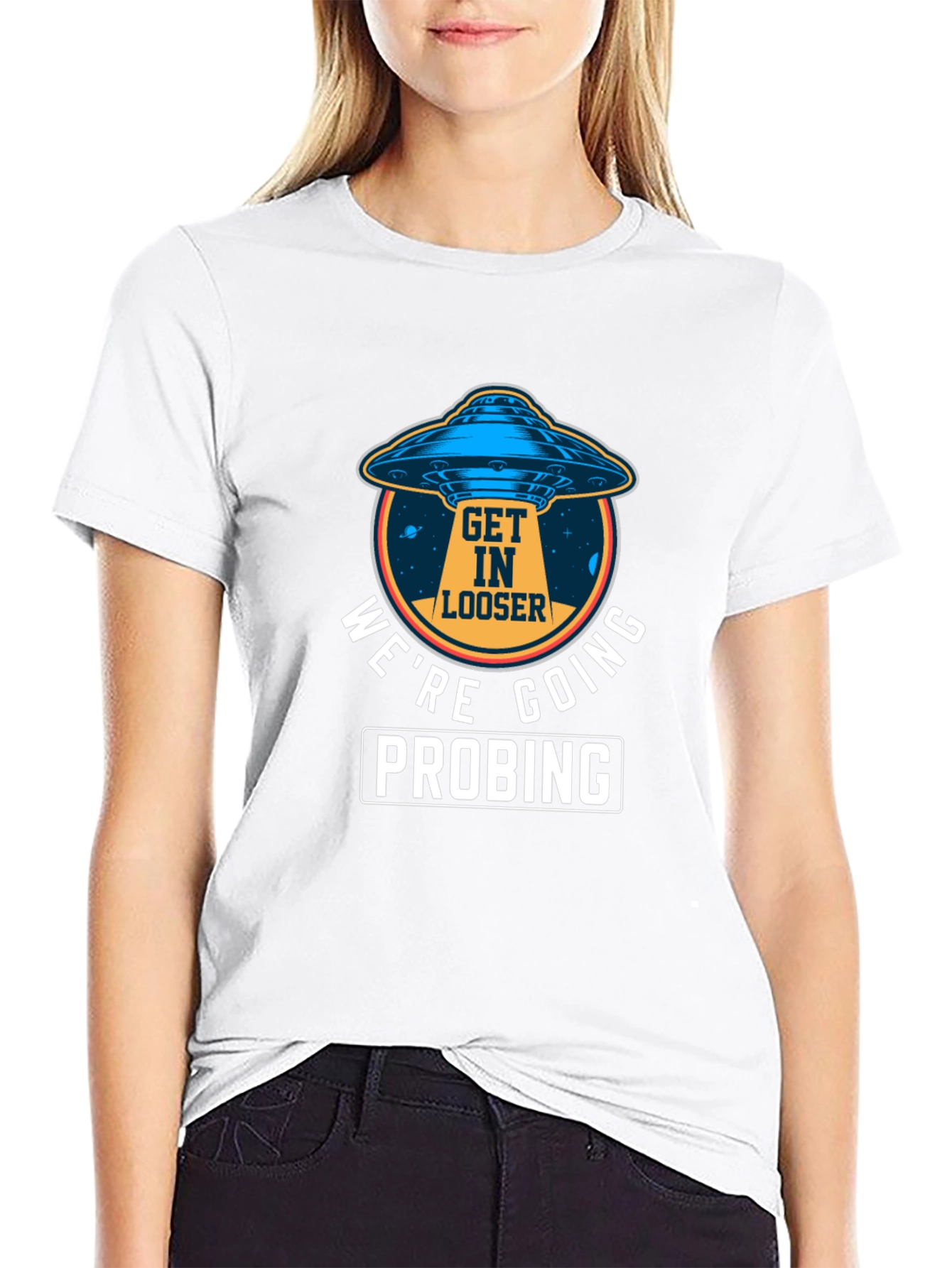 Alien UFO Probing Graphic Tee