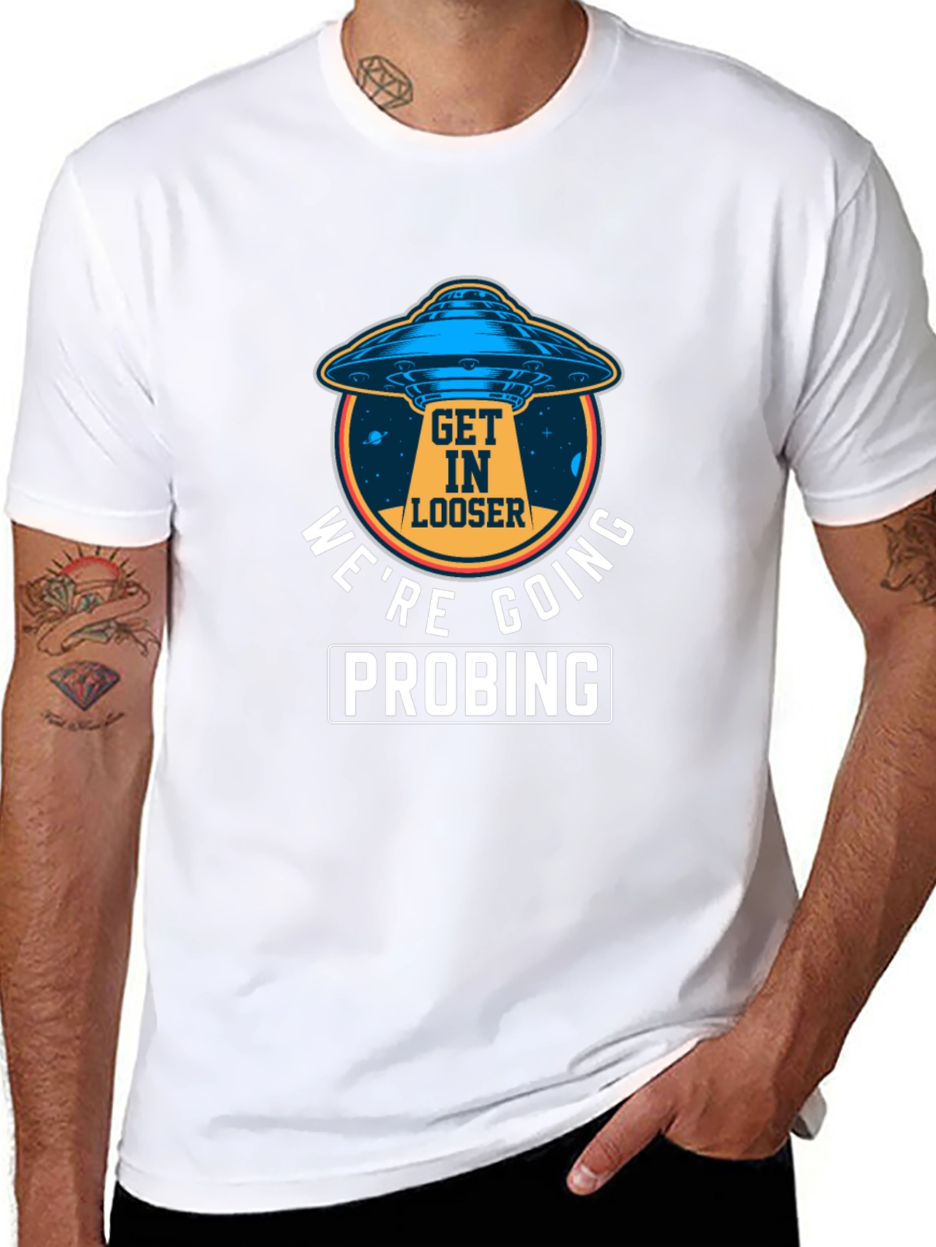 Alien UFO Probing Graphic Tee