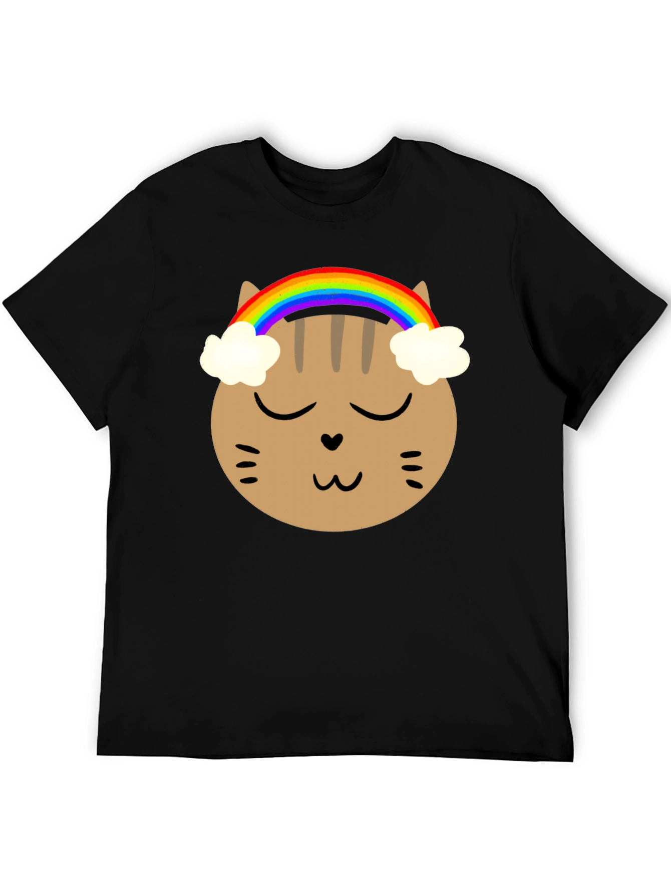 Rainbow Cat Graphic Tee - Soft Cotton Blend