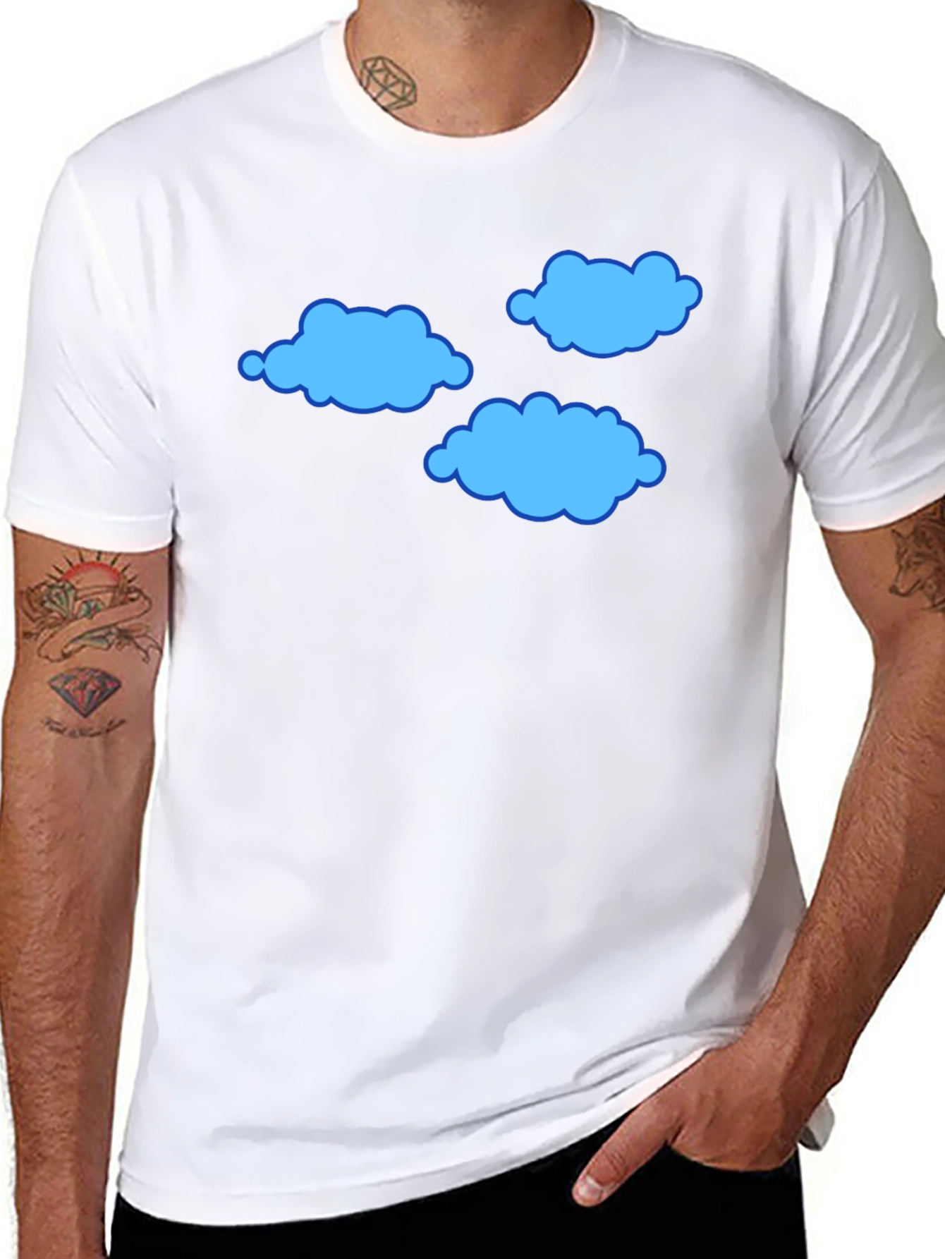 Cloud Print T-Shirt - Soft Cotton Blend