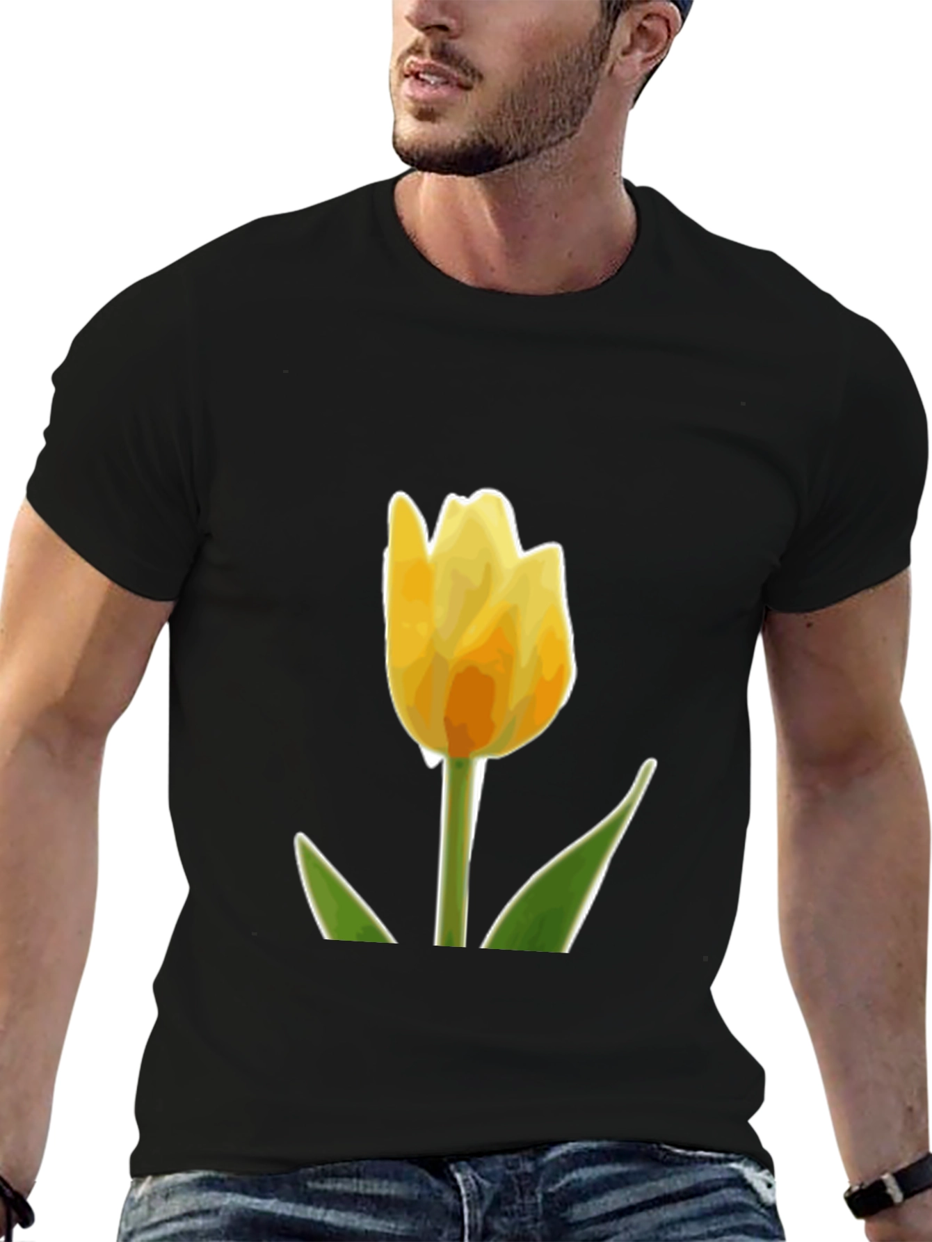 Yellow Tulip Graphic T-Shirt | Menswear