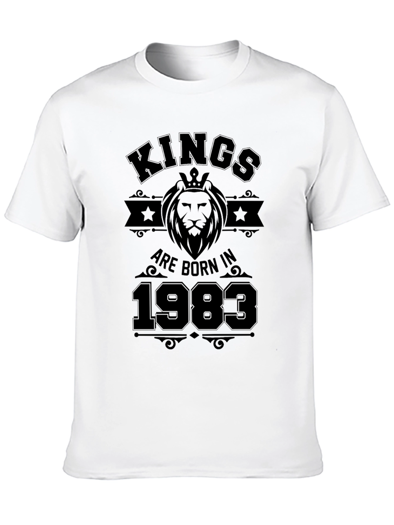 Kings Born in 1983 Black Graphic T-Shirt