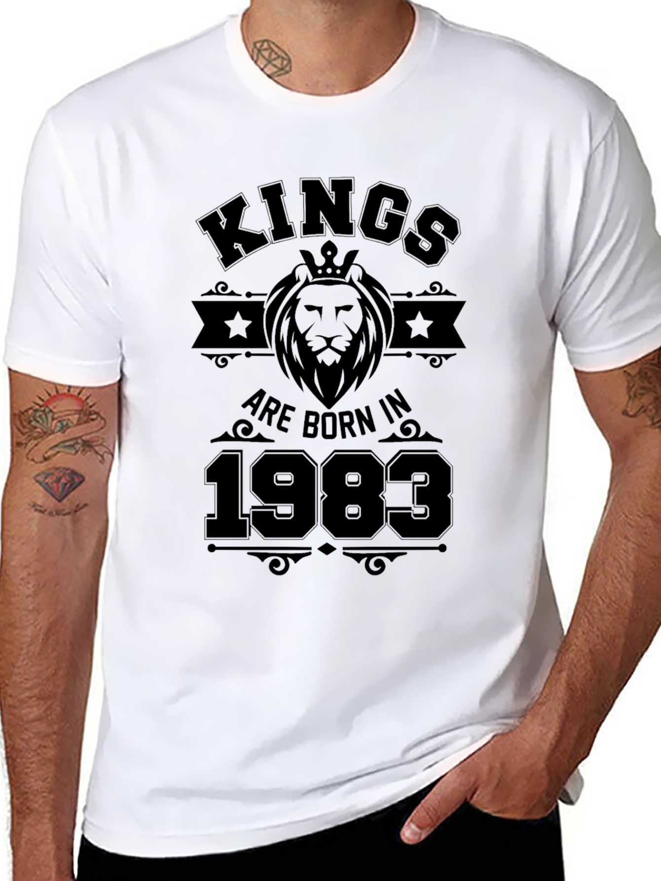 Kings Born in 1983 Black Graphic T-Shirt