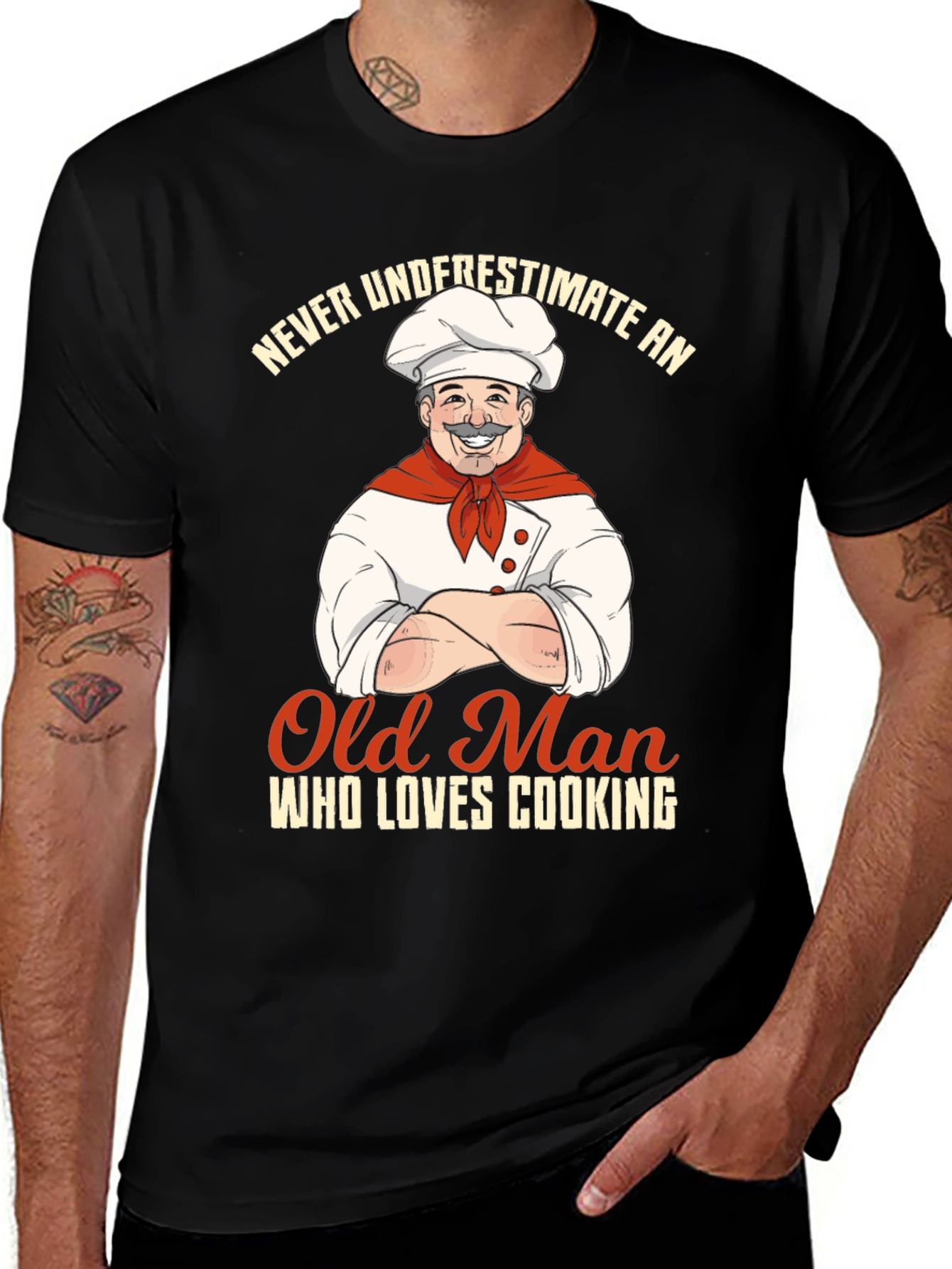 Never Underestimate an Old Man Who Loves Cooking T-Shirt