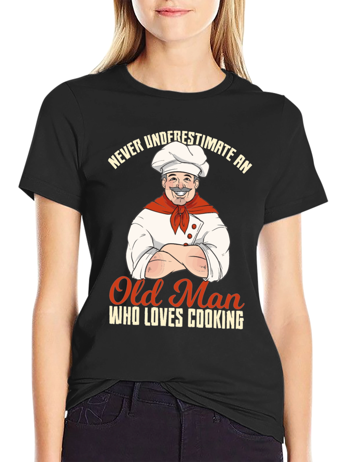 Never Underestimate an Old Man Who Loves Cooking T-Shirt