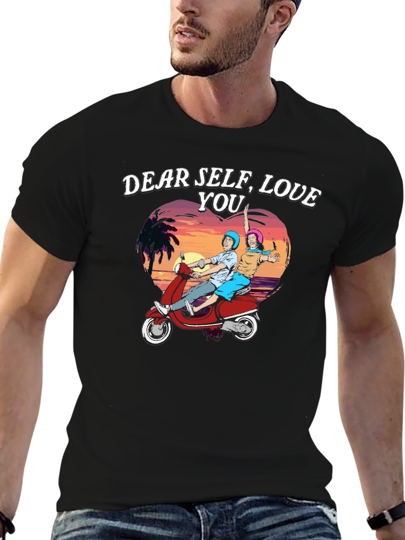 Dear Self Love You T-Shirt - Retro Scooter Design